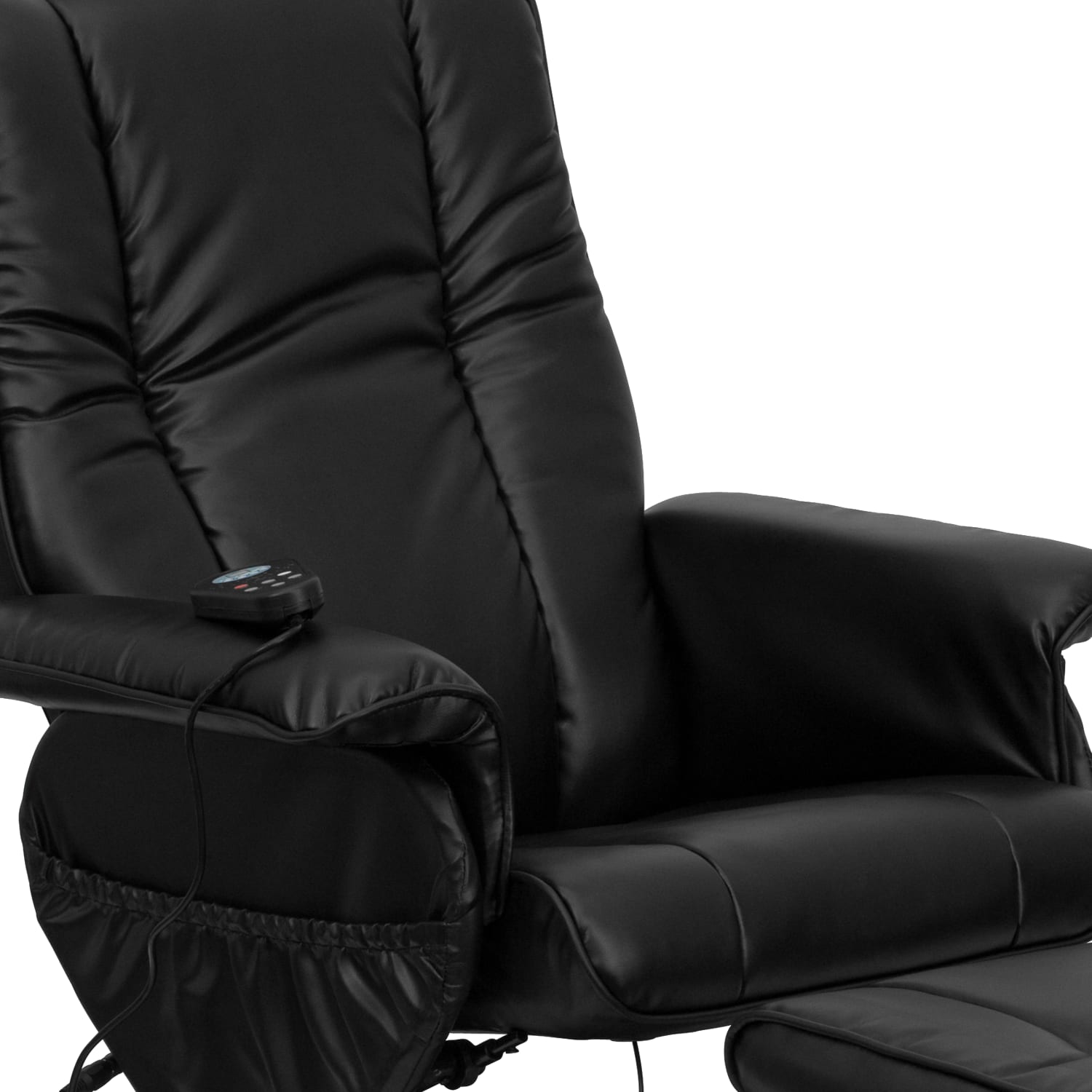 Flash Furniture Massaging Multi-Position Recliner And Ottoman, Black - Image 10