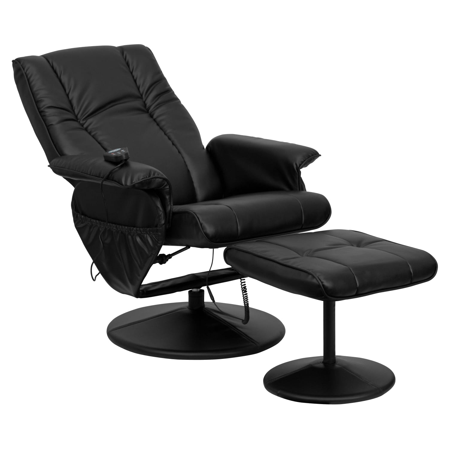 Flash Furniture Massaging Multi-Position Recliner And Ottoman, Black - Image 12