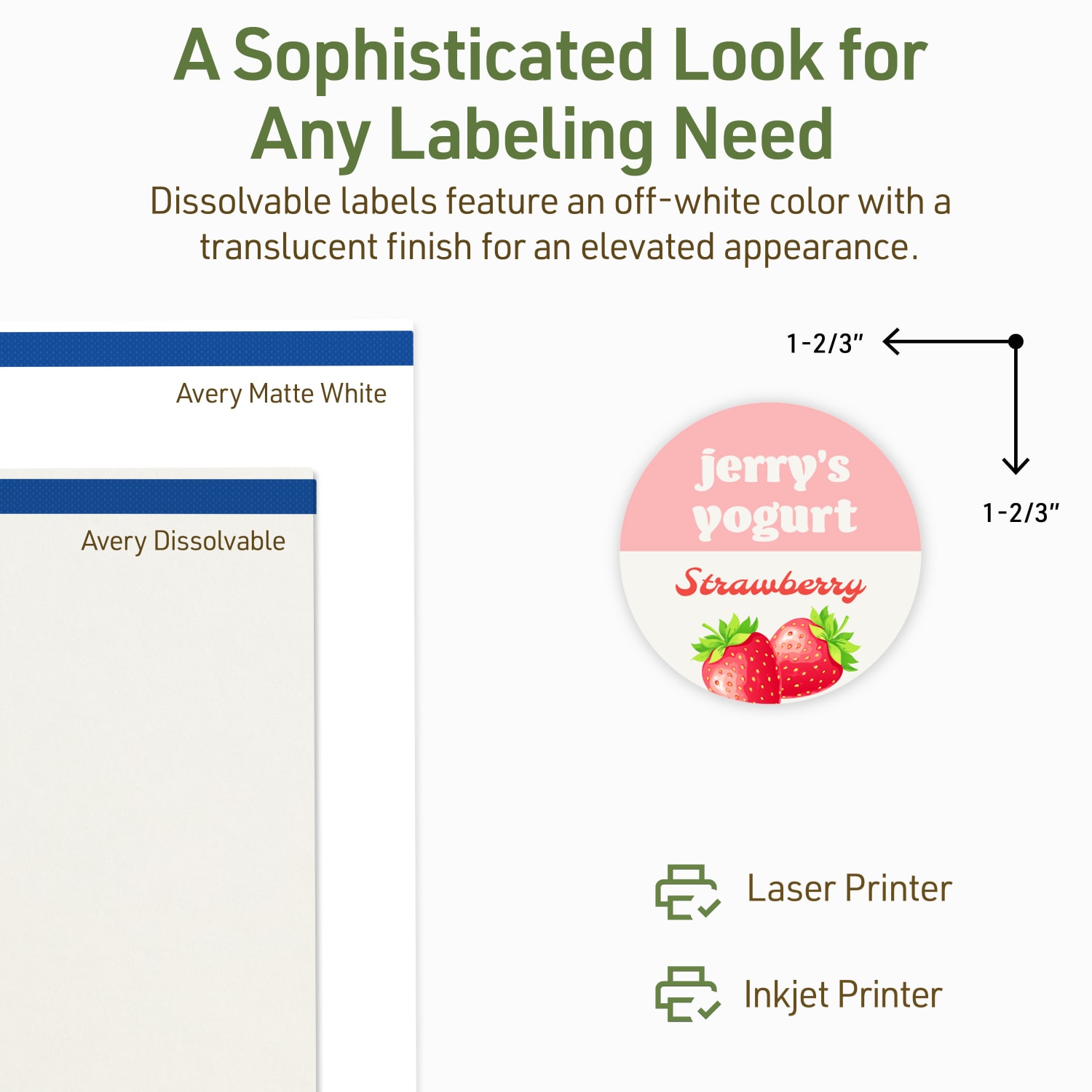 Avery Print-to-the-Edge Dissolvable Labels With Sure Feed Technology, 94508-DWMP5, Round, 1-2/3in, Matte Off-White, Pack Of 100 - Image 5