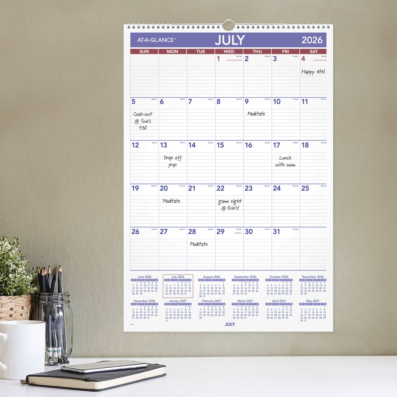 AT-A-GLANCE Academic 2026-2027 Monthly Wall Calendar, Large, 15 1/2in x 22 3/4in - Image 3
