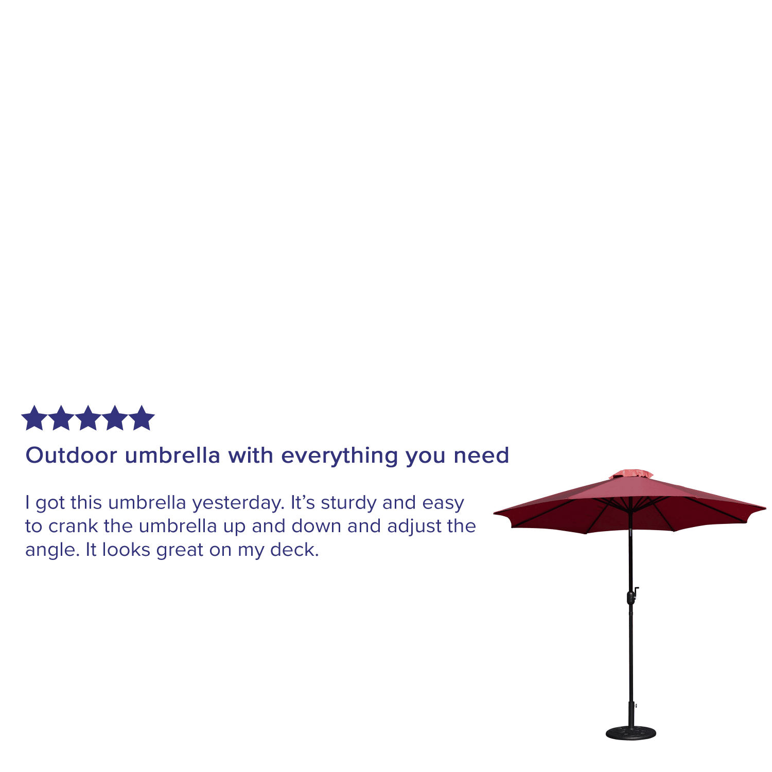 Flash Furniture Kona Round Umbrella With Standing Umbrella Base, 101-1/4inH x 104-1/2inW x 104-1/2in, Red - Image 5