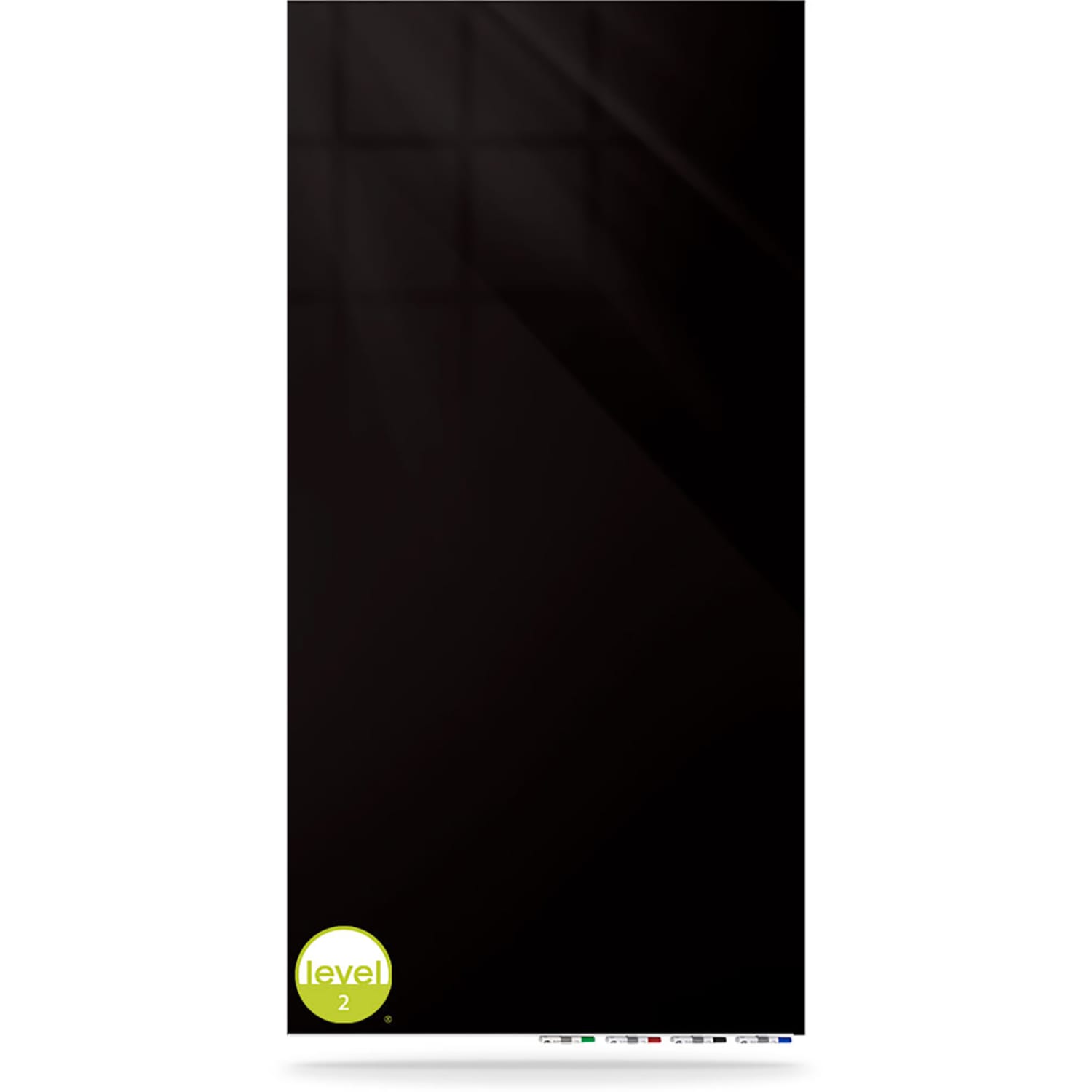 Ghent Aria Low-Profile Magnetic Glass Whiteboard, 48in x 36in, Black - Image 3