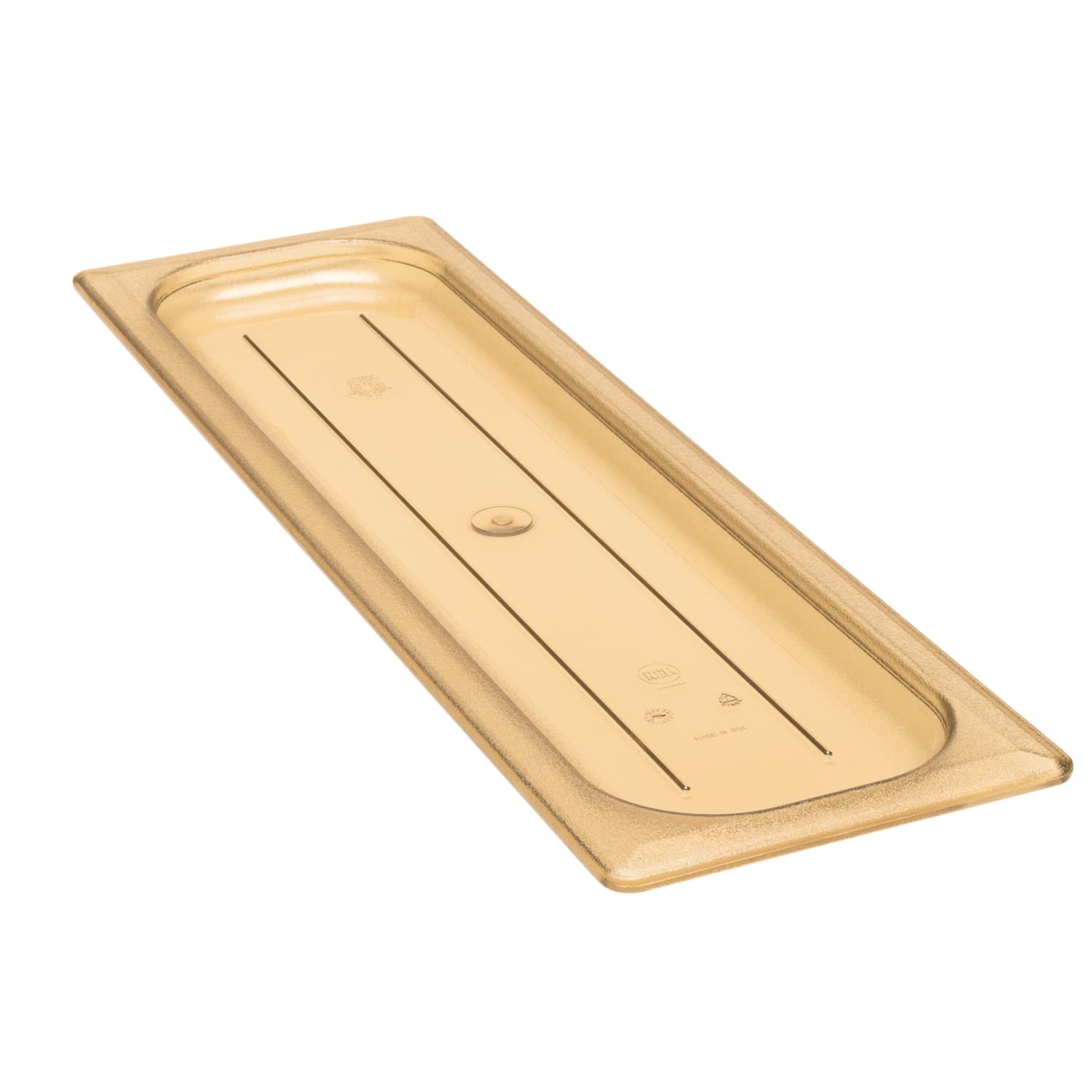 Cambro Camwear 1/2 H-Pan Long Food Pan Lids, Amber, Set Of 6 Lids