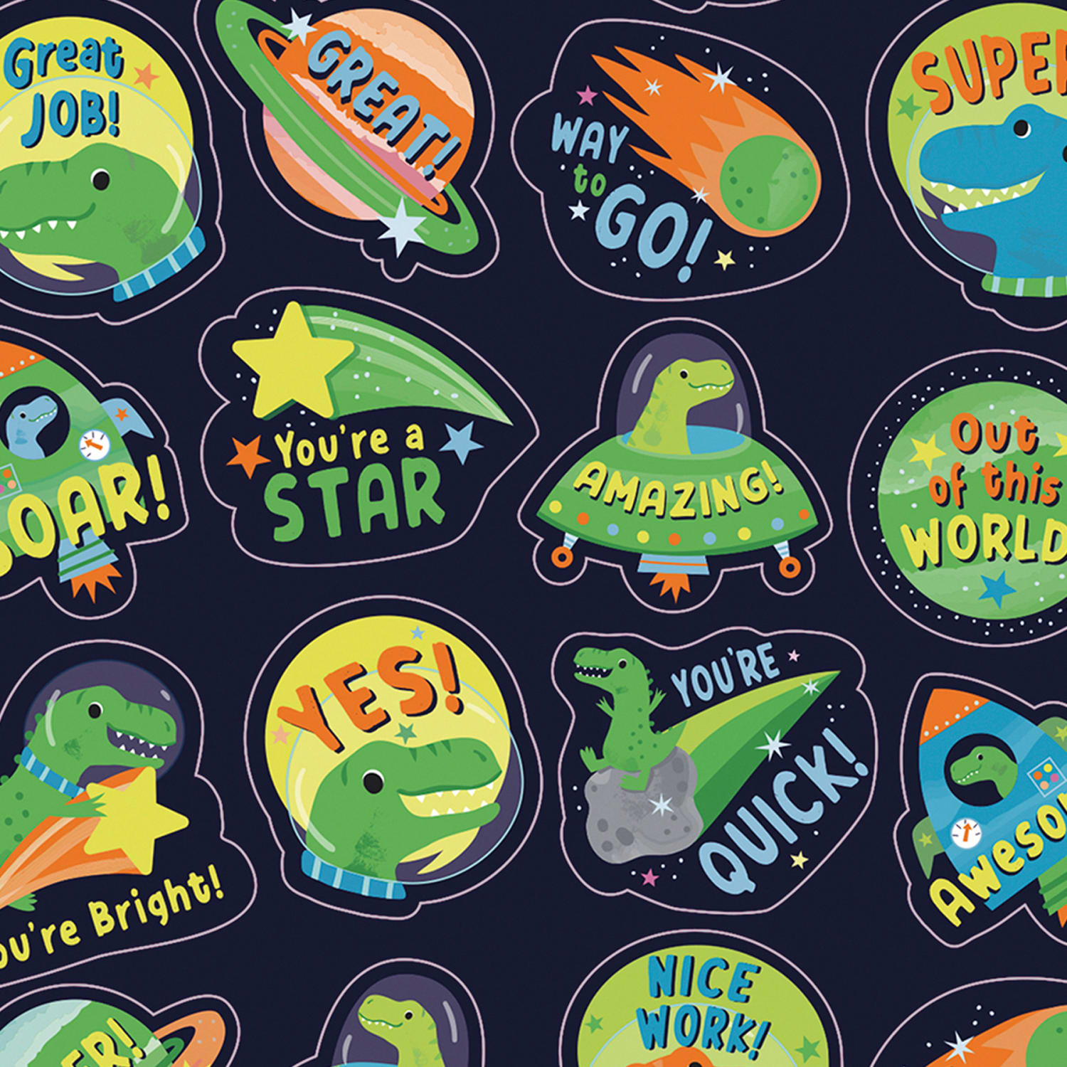 Eureka Scented Stickers, Medium, Dinosaur Breath, 80 Stickers Per Pack, Bundle Of 6 Packs - Image 4