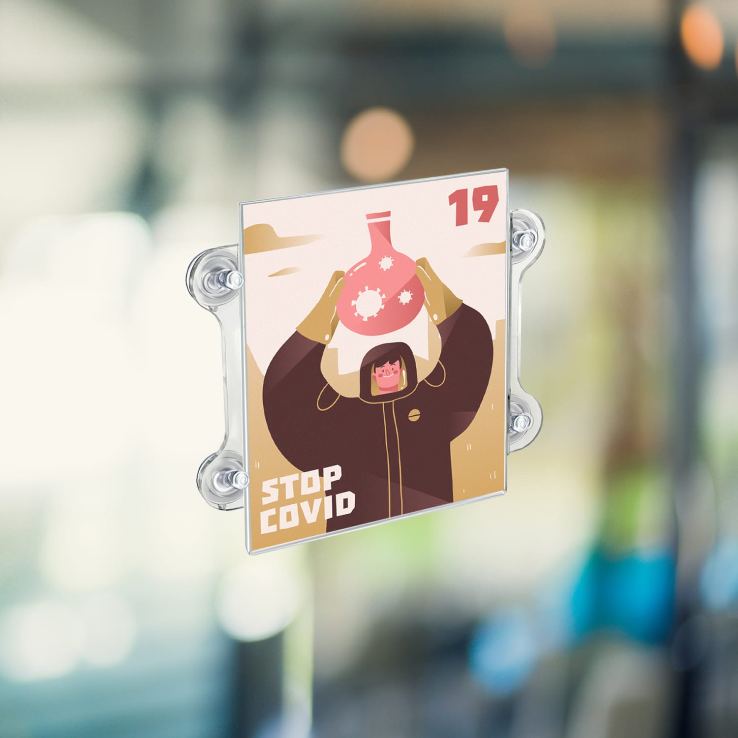 Azar Displays Vertical/Horizontal Sign Frames with Suction Cups, 8 1/2inx11in, Clear, Pack of 2Material: AcrylicOrientation: PortraitLoading Style: Top LoadingSign Measurement: 8.5inW x 11inHOverall Measurement: 11.5inW x 11inHIncludes: 4 Suction Cups - Image 4