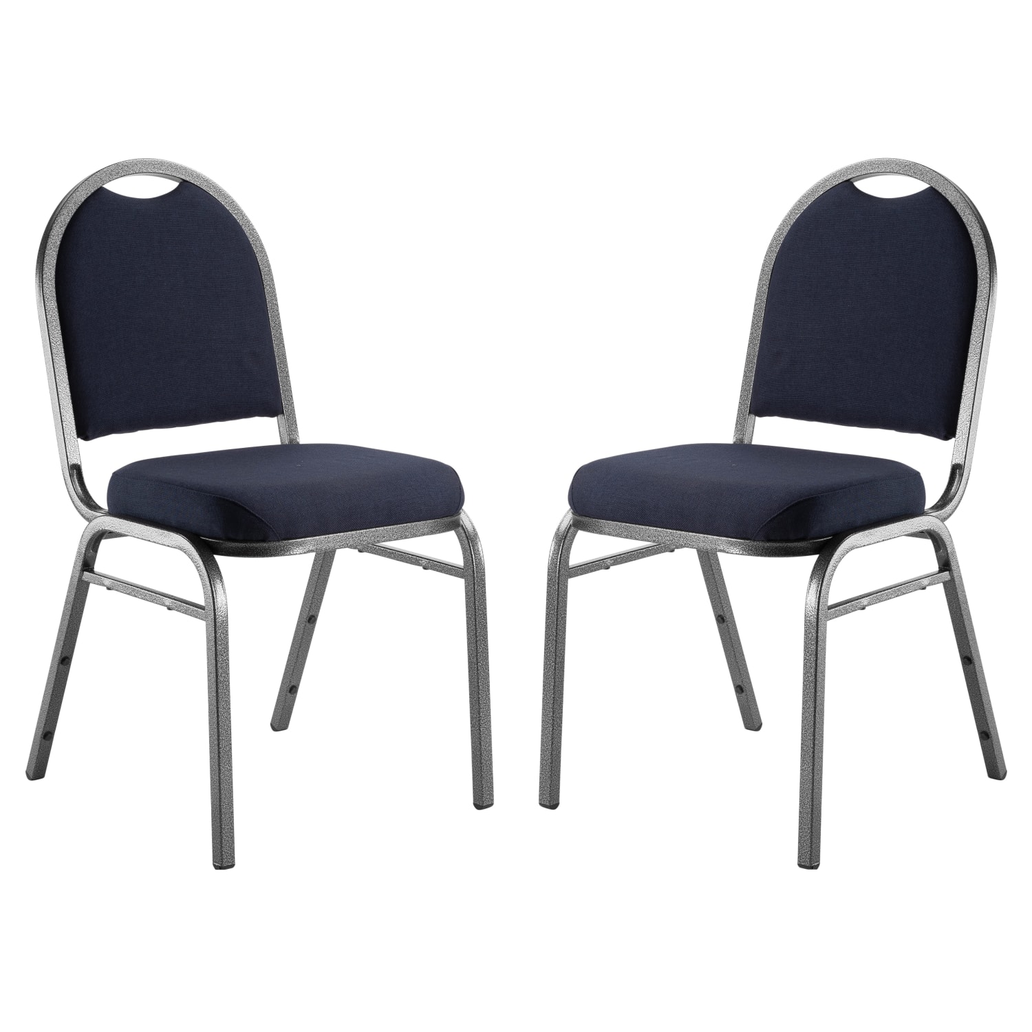 National Public Seating 9200 Series Dome Back Premium Fabric Upholstered Banquet Stack Chair Midnight Blue SeatSilvervein Frame Set Of 2 PopularChairscom
