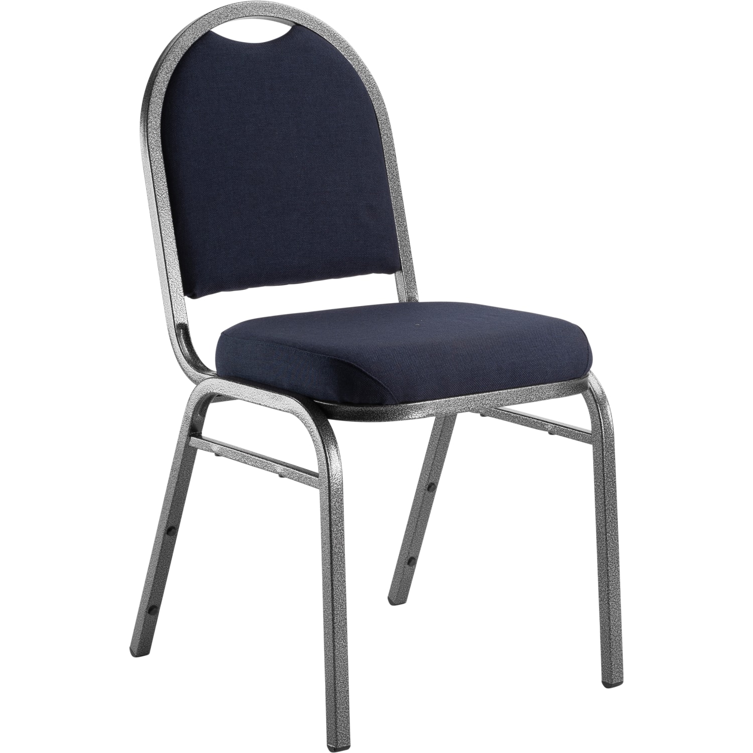 National Public Seating 9200 Series: Dome-Back Premium Fabric Upholstered Banquet Stack Chair, Midnight Blue Seat/Silvervein Frame, Set Of 2 - Image 4