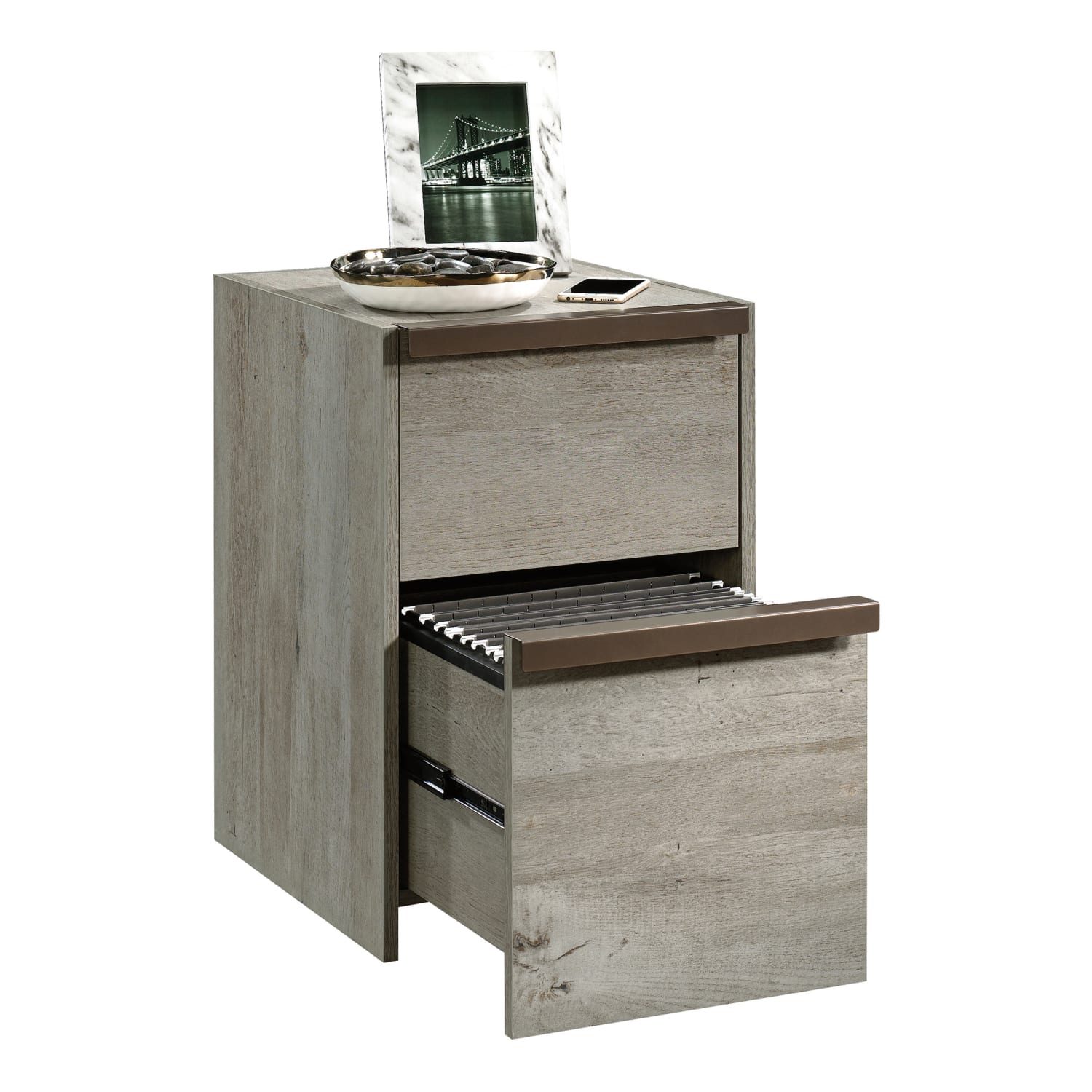 Sauder Manhattan Gate 18inD Vertical 2-Drawer Mobile File Cabinet, Mystic Oak - Image 6