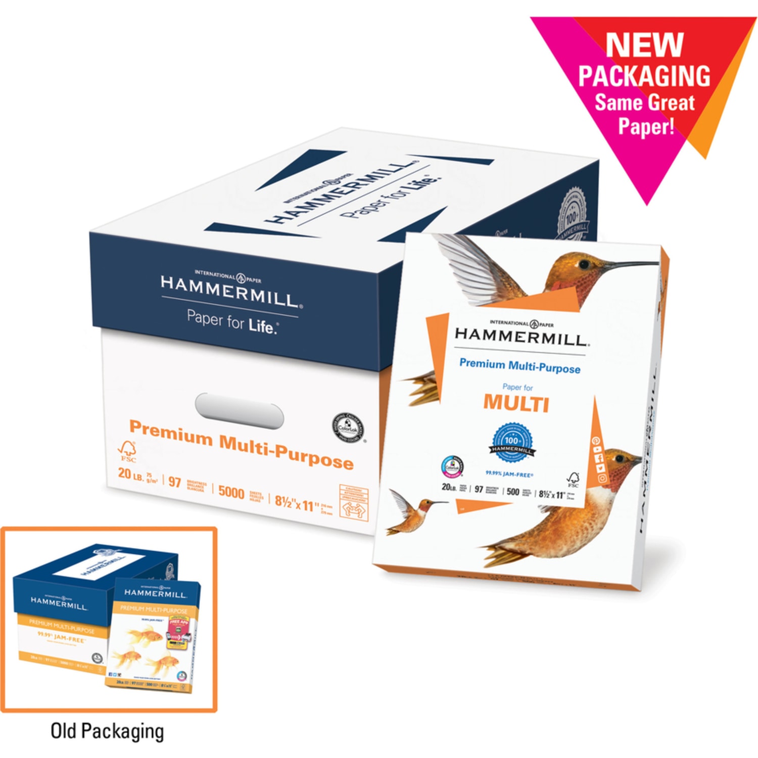Hammermill Premium Multi-Use Printer & Copy Paper, 5 Reams, White, Letter (8.5in x 11in), 2500 Sheets Per Case, 24 Lb, 97 Brightness - Image 4