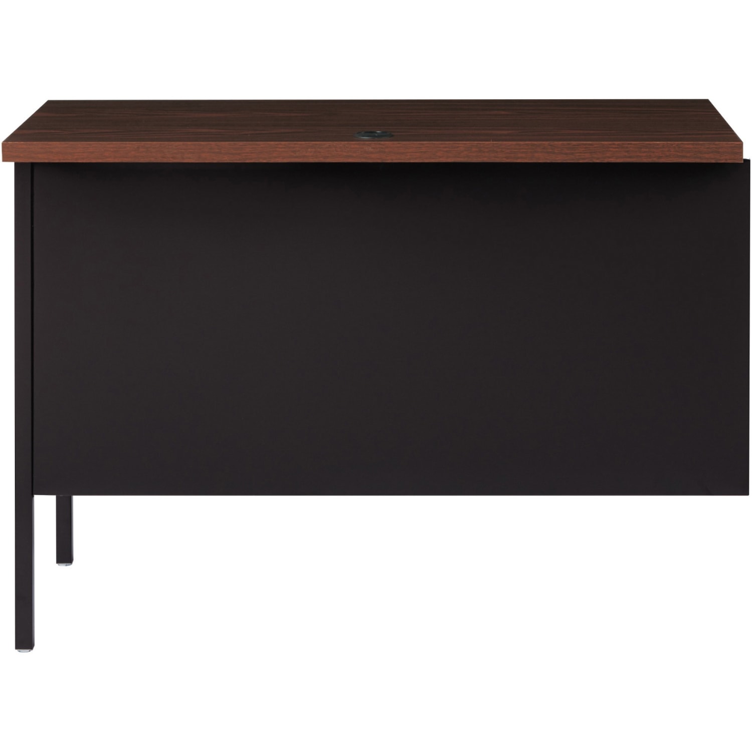 Lorell Fortress Series 42inW Steel Pedestal Return Desk, Right, Black/Walnut - Image 5