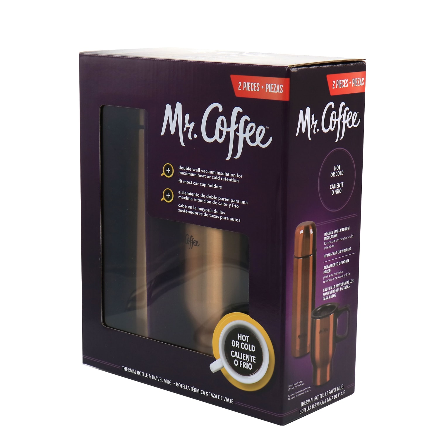Mr. Coffee 2-Piece Thermal Bottle And Travel Mug, Copper - Image 3
