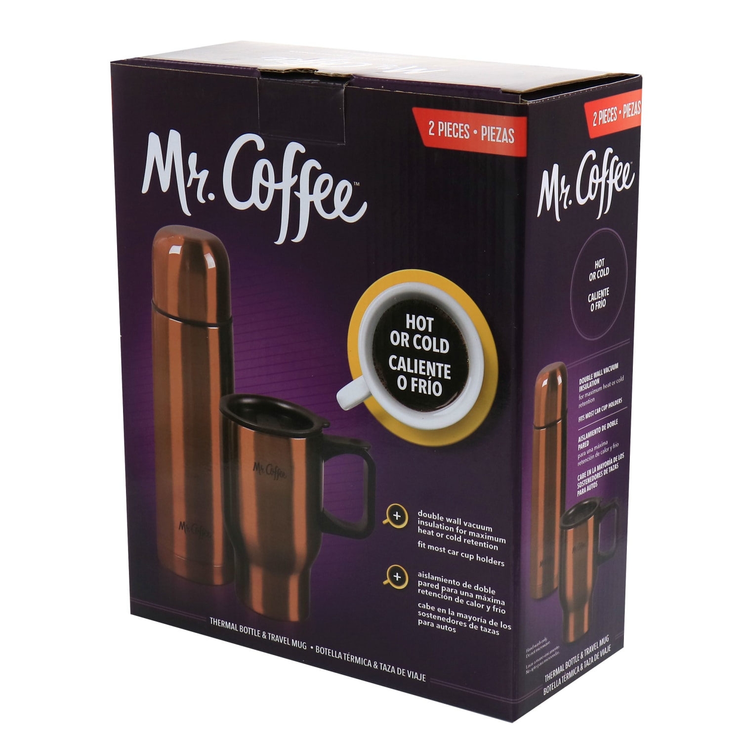 Mr. Coffee 2-Piece Thermal Bottle And Travel Mug, Copper - Image 6
