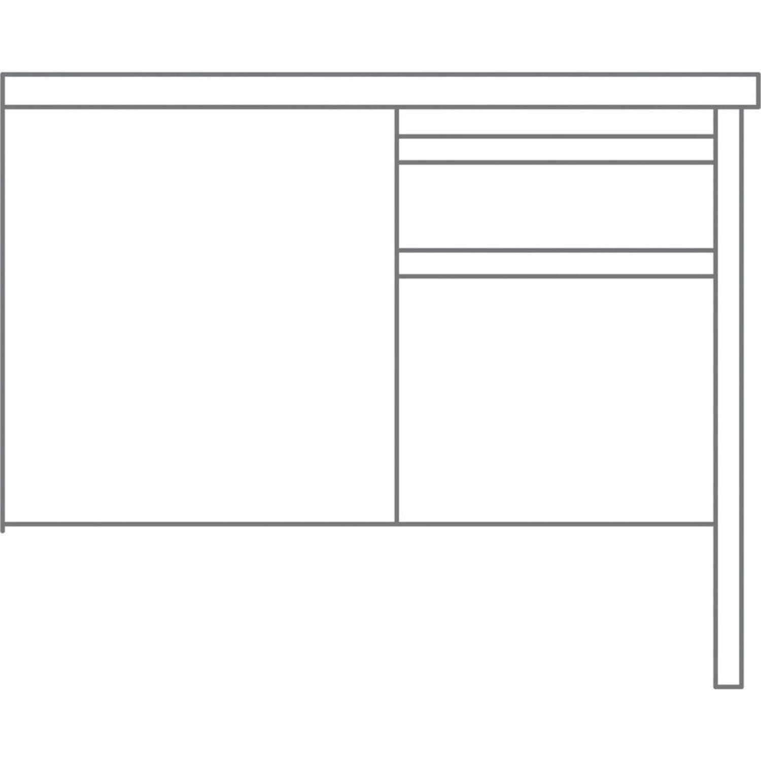 Lorell Fortress Series 42inW Steel Pedestal Return Desk, Right, Charcoal/Mahogany - Image 6