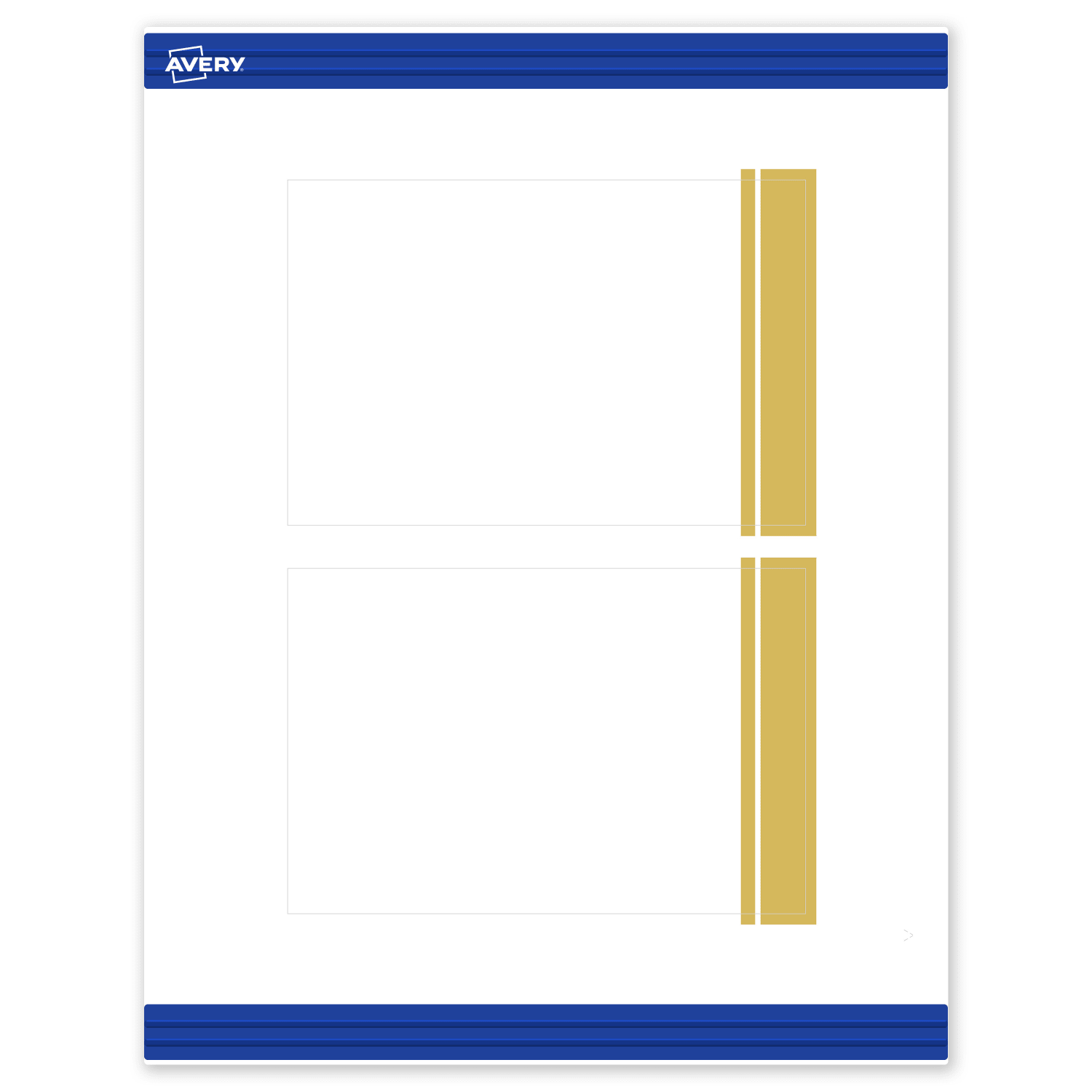 Avery Printable Postcards With Sure Feed Technology, 4in x 6in, Matte White With Preprinted Gold Double-Dipped Edge, Pack Of 20