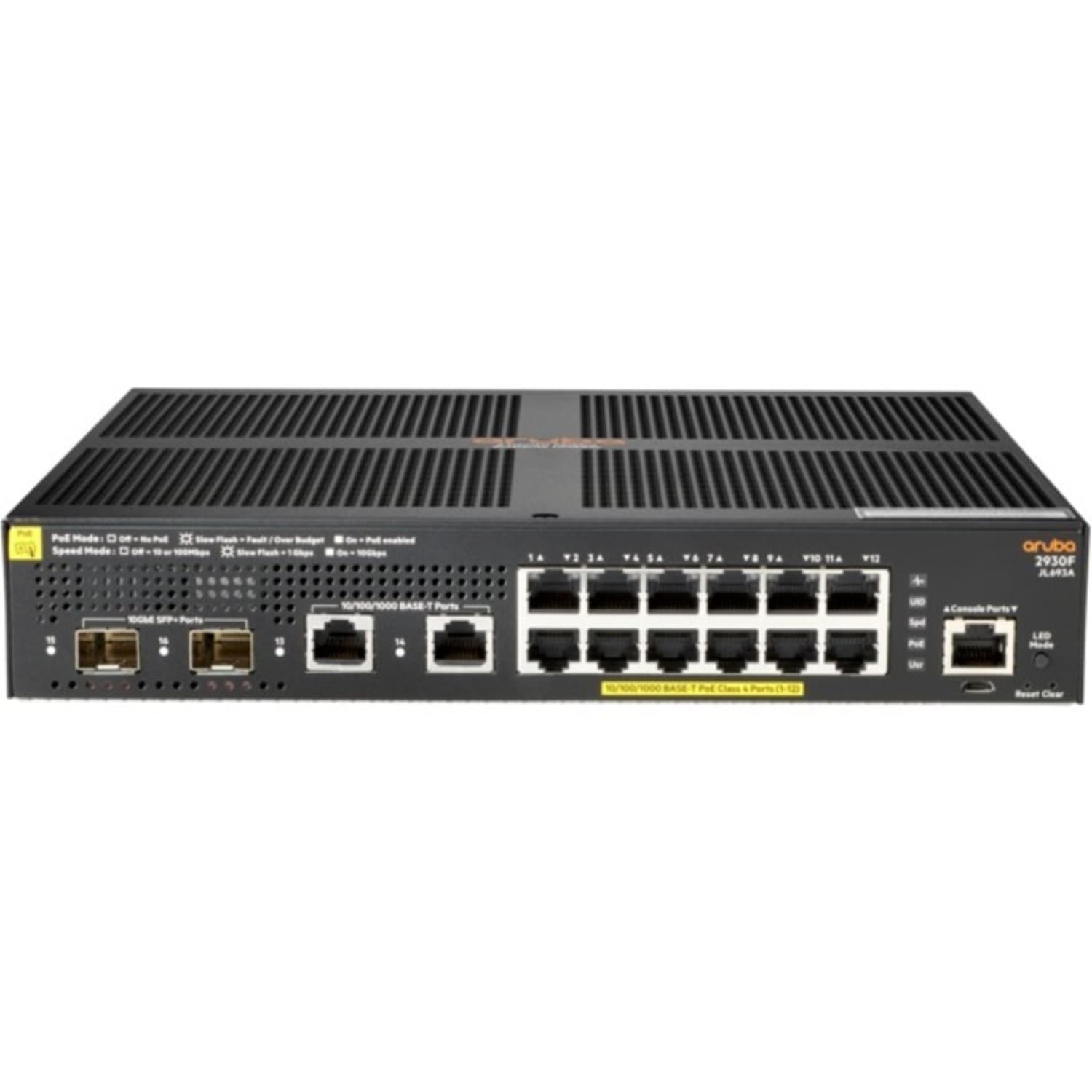HPE 2930F 12G PoE+ 2G/2SFP+ Switch - 16 Ports - Manageable - 3 Layer Supported - Modular - 170 W Power Consumption - JL693AABA - Image 3