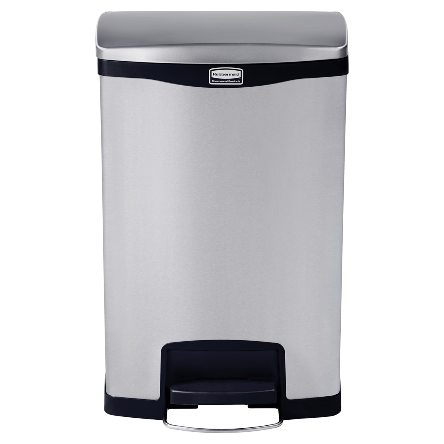 Rubbermaid Slim Jim Step-On Stainless Steel Front Step Container, 13 Gallons, Black - Image 3