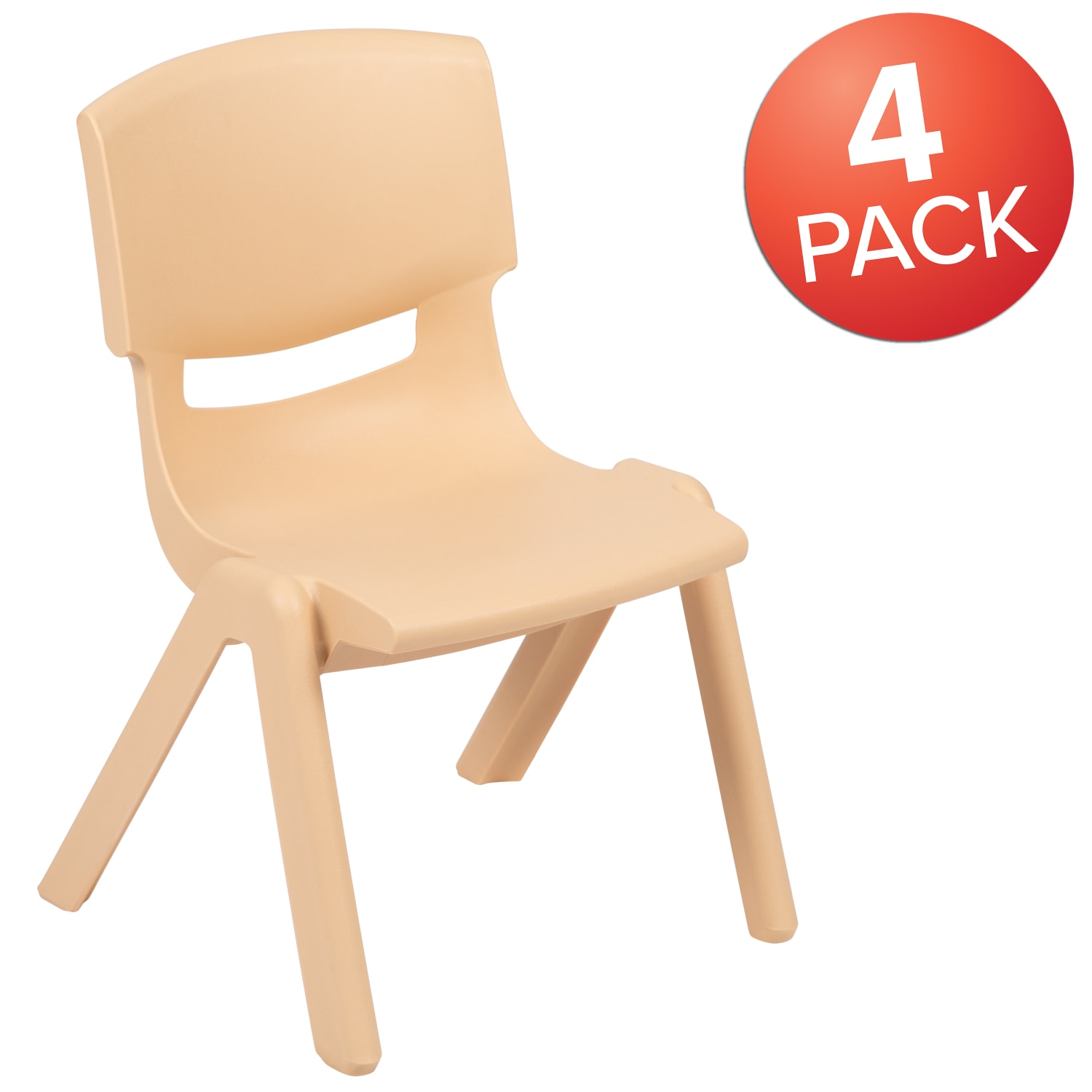 Flash Furniture Plastic Stackable School Chairs With 12ft Seat Height Natural Set Of 4 Chairs PopularChairscom