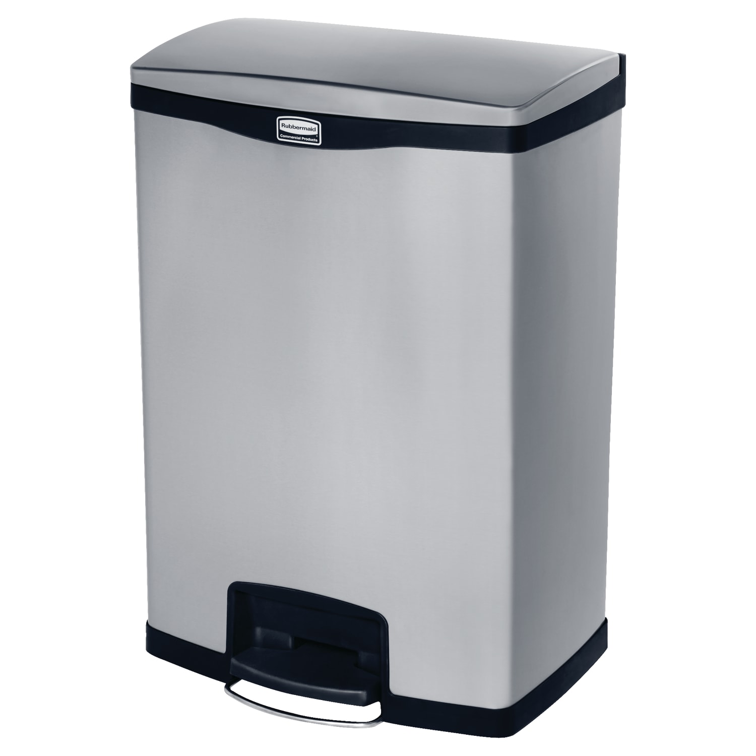 Rubbermaid Slim Jim Step-On Stainless Steel Front Step Container, 24 Gallons, Black - Image 3