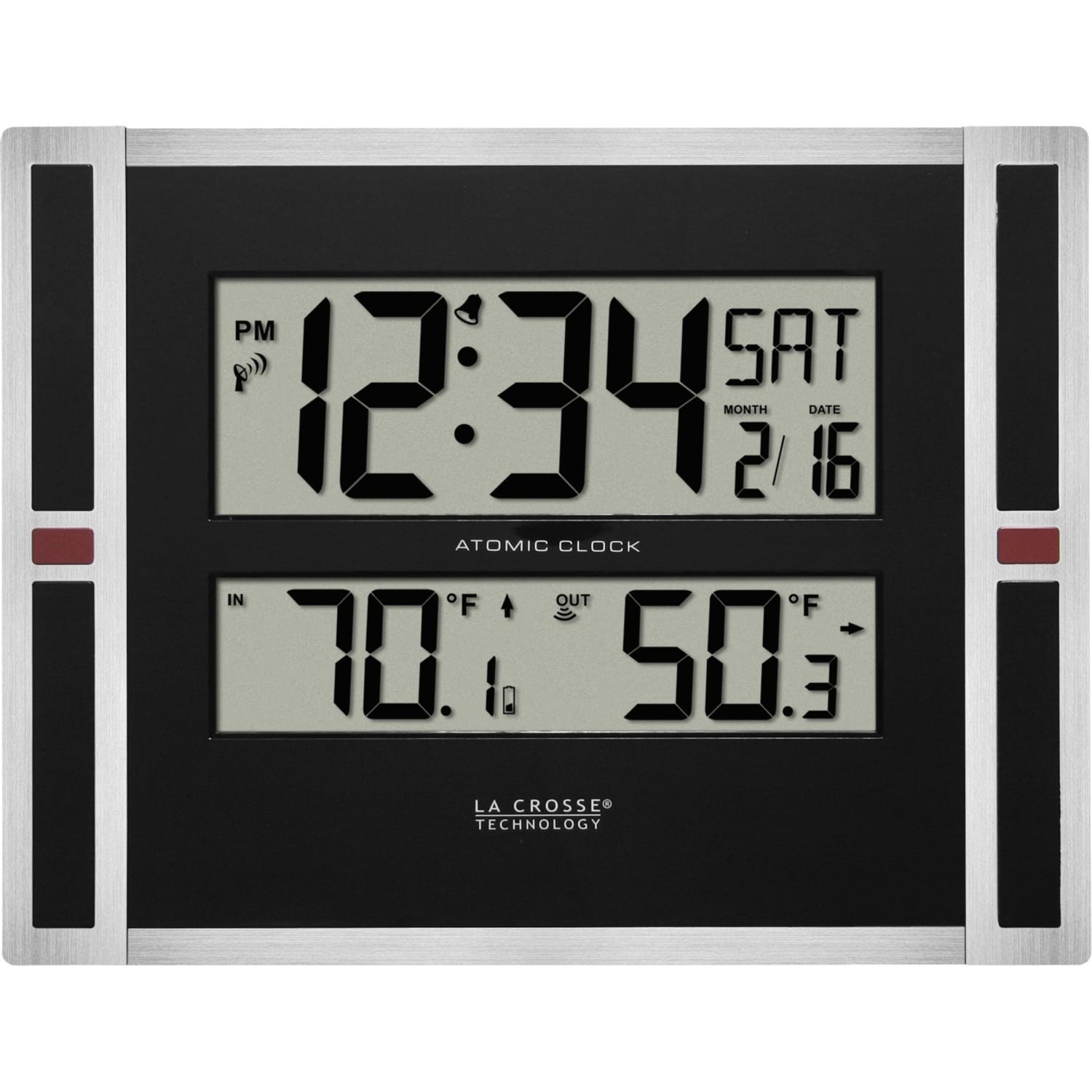 La Crosse Technology Digital Atomic Wall Clock - Digital - Atomic - Plastic - Image 3