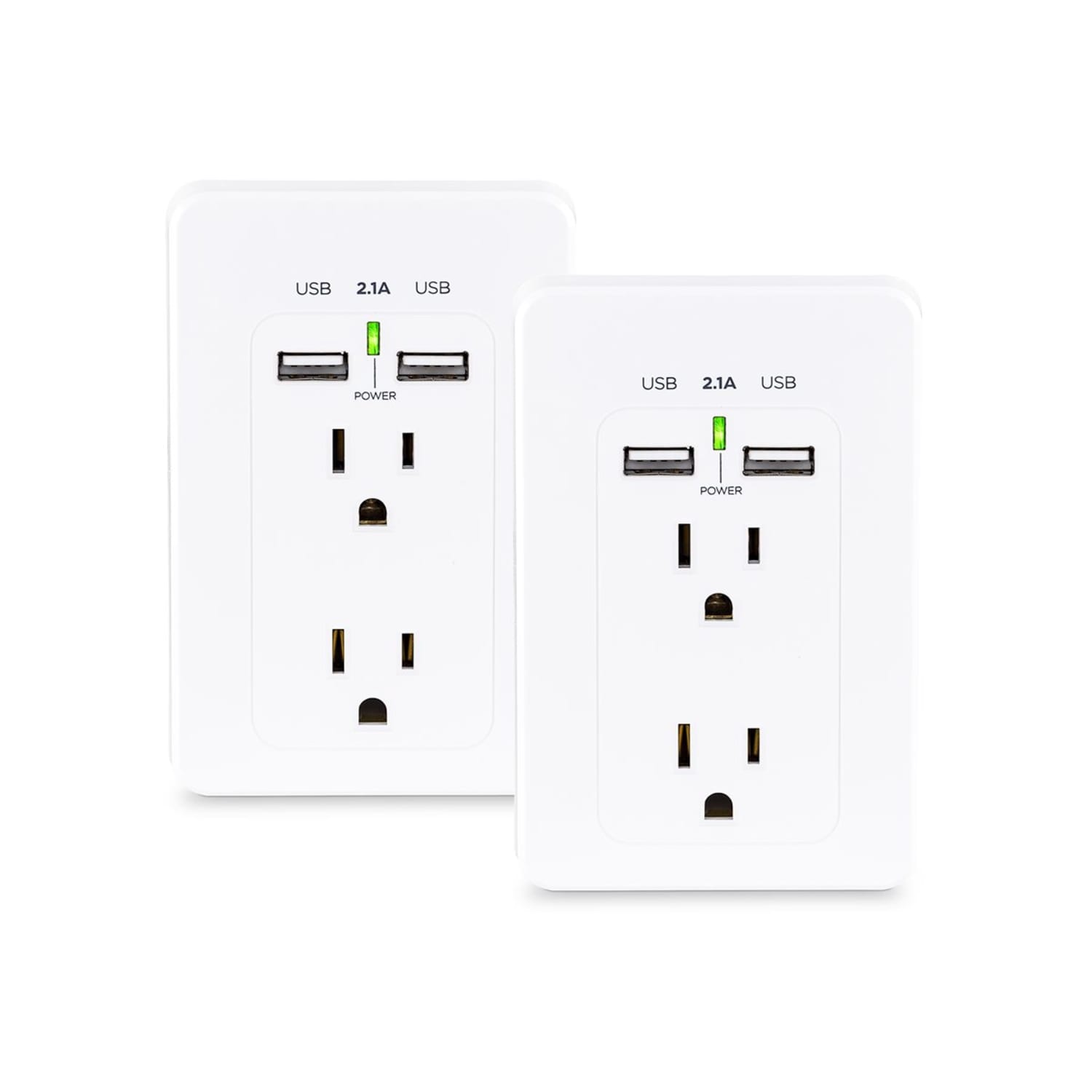 CyberPower MP18HO007 - Multi Pack - power strip - AC 125 V - input: NEMA 5-15P - output connectors: 2 (2 x USB, 2 x NEMA 5-15R) - white (pack of 2)