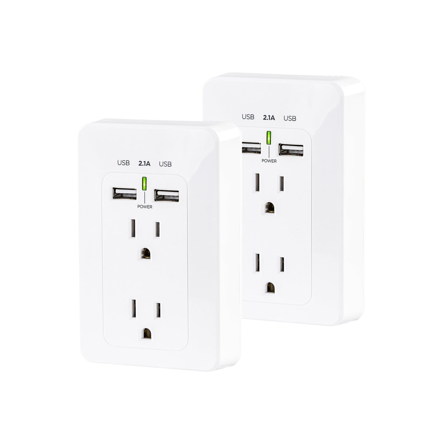 CyberPower MP18HO007 - Multi Pack - power strip - AC 125 V - input: NEMA 5-15P - output connectors: 2 (2 x USB, 2 x NEMA 5-15R) - white (pack of 2) - Image 3