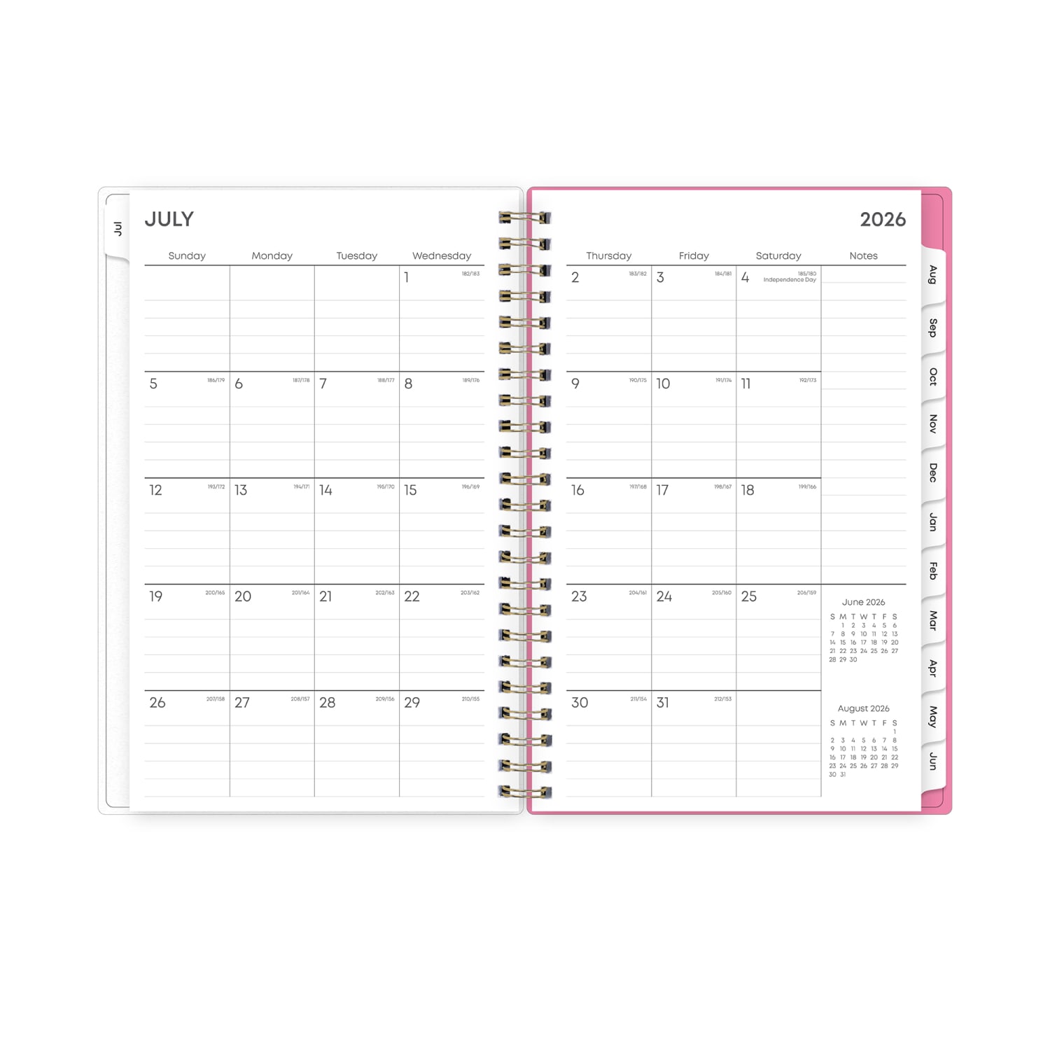 Planning Calendar BS Roosevelt Pink Frosted PP 5x8 AY26-27 - Image 4