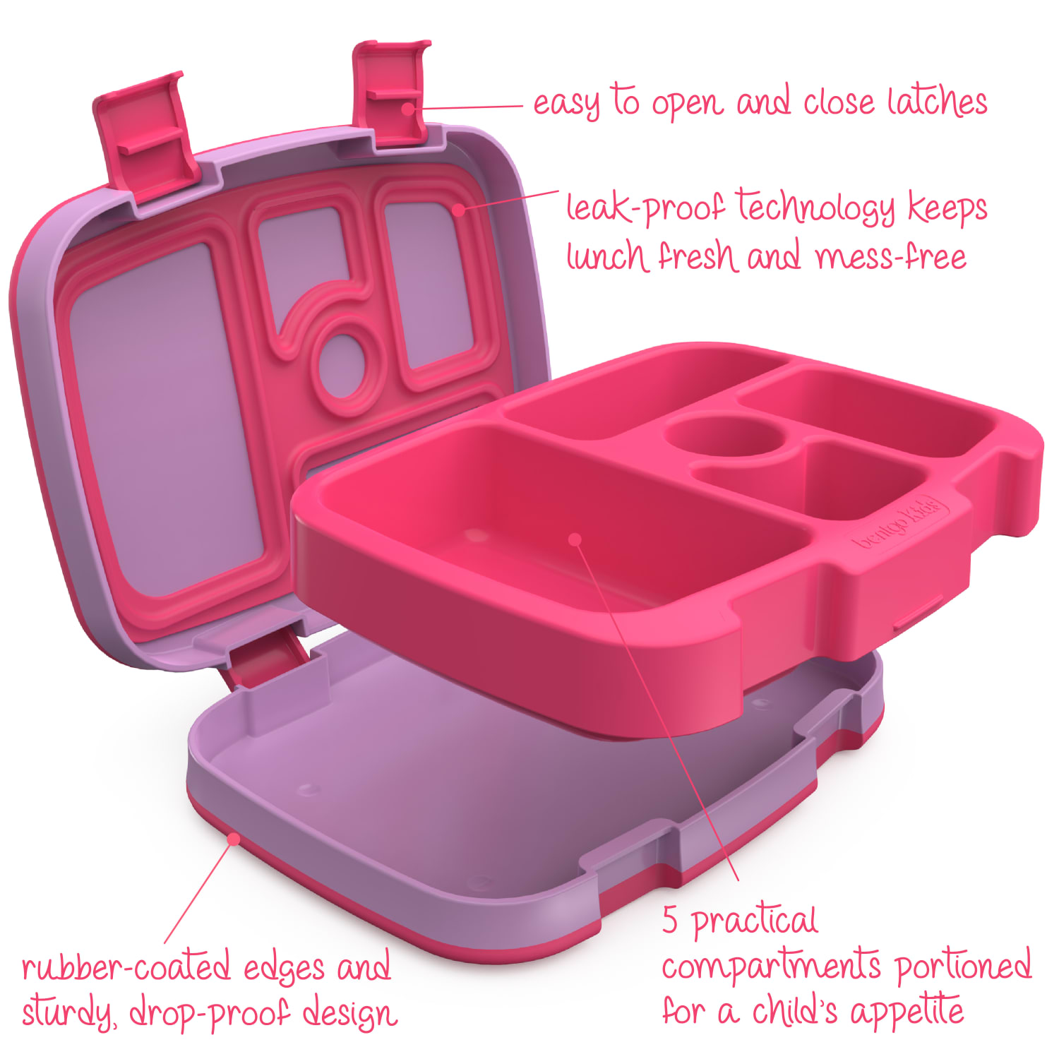 Bentgo Kids Lunch Box, 2inH x 6-1/2inW x 8-1/2inD, Fairies - Image 4
