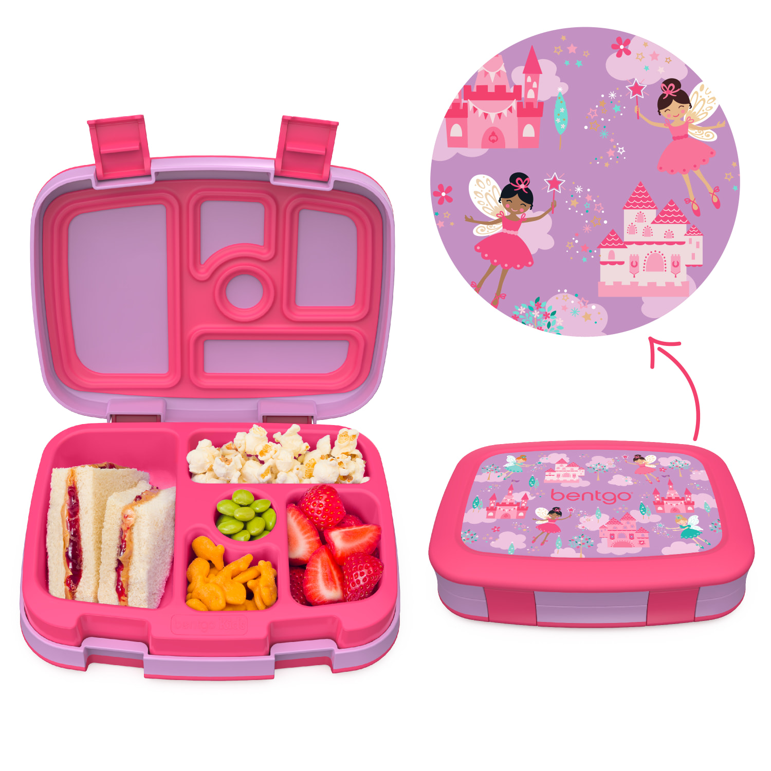 Bentgo Kids Lunch Box, 2inH x 6-1/2inW x 8-1/2inD, Fairies - Image 6