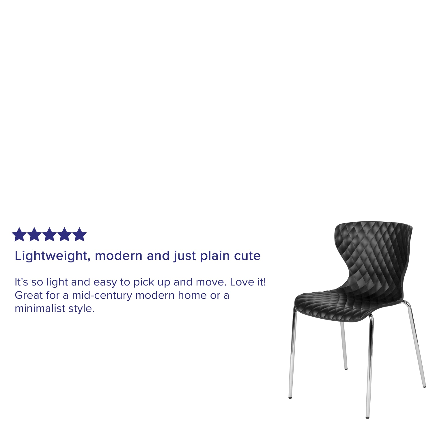 Flash Furniture Lowell Contemporary Design Plastic Stack Chair Black PopularChairscom