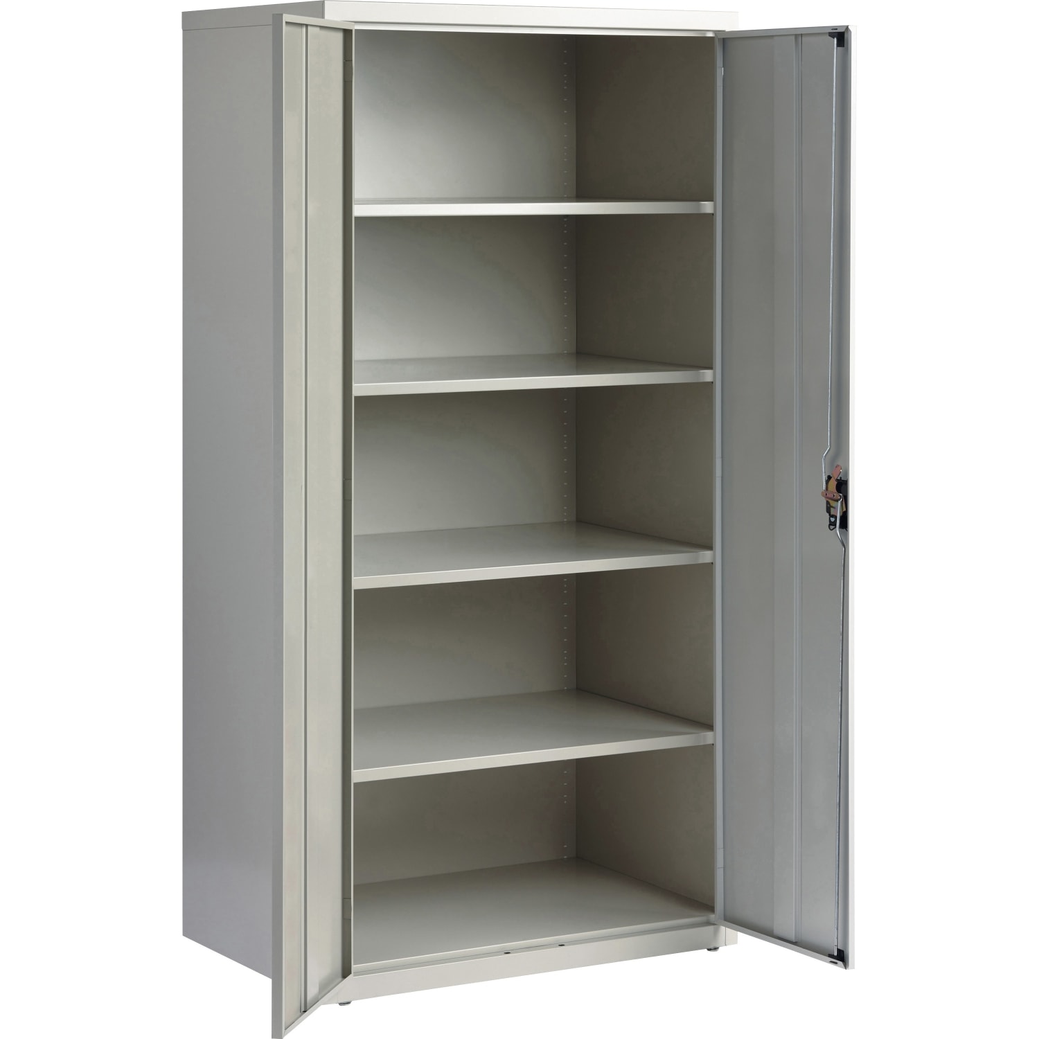 Lorell Fortress Series 24inD Steel Storage Cabinet, Fully Assembled, 5-Shelf, Light Gray - Image 4
