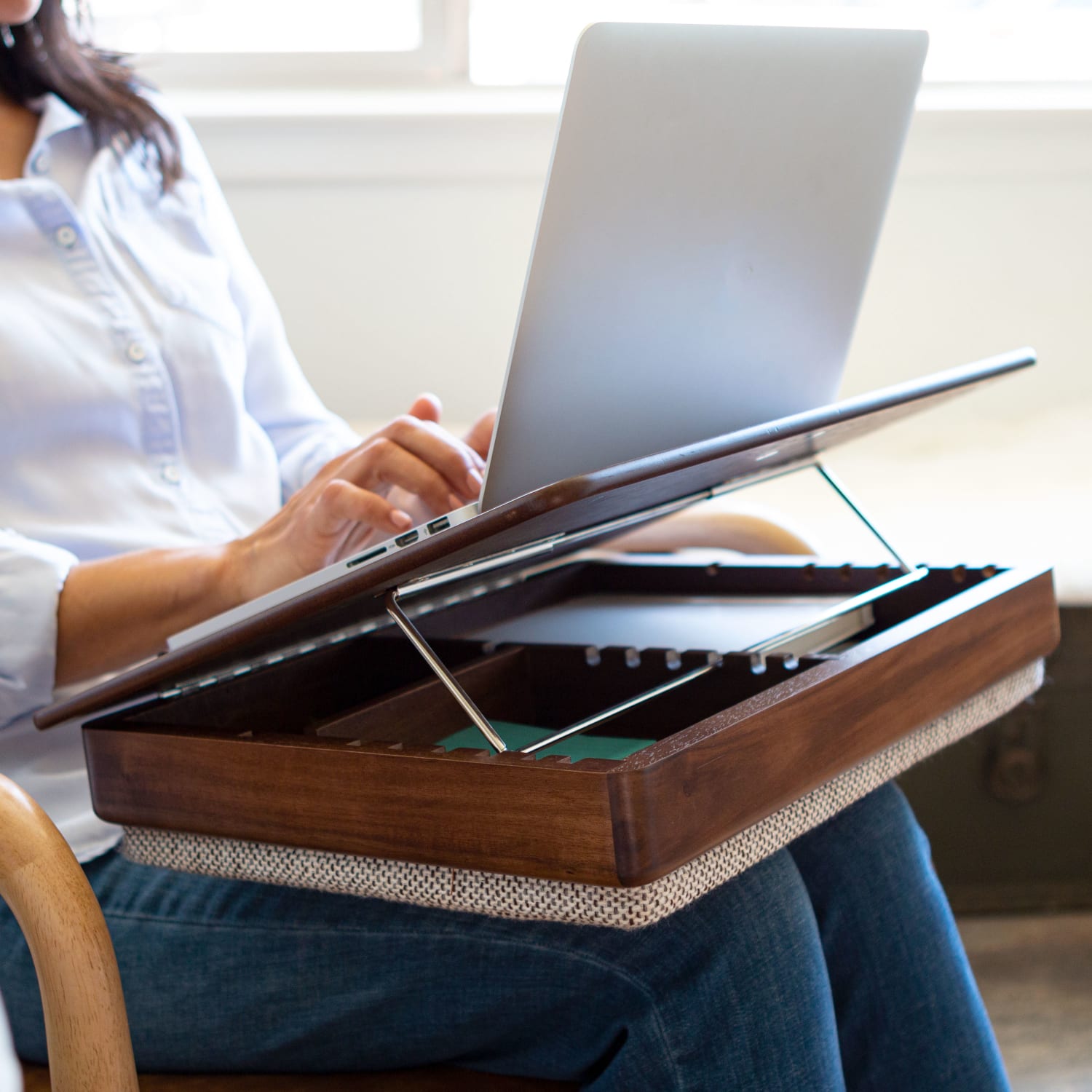 Rossie Home Easel Lap Desk, 3-1/8inH x 17-3/4inW x 3-1/8inD, Java Acacia - Image 3