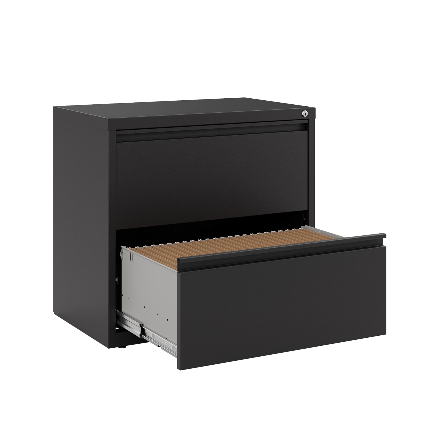 WorkPro 30inW x 18-5/8inD Lateral 2-Drawer File Cabinet, Black - Image 6