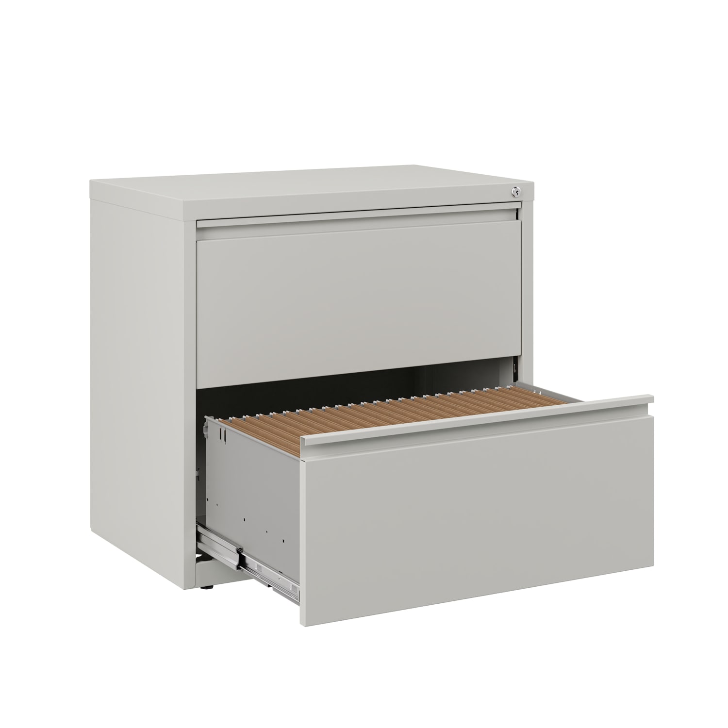 WorkPro 30inW x 18-5/8inD Lateral 2-Drawer File Cabinet, Light Gray - Image 6