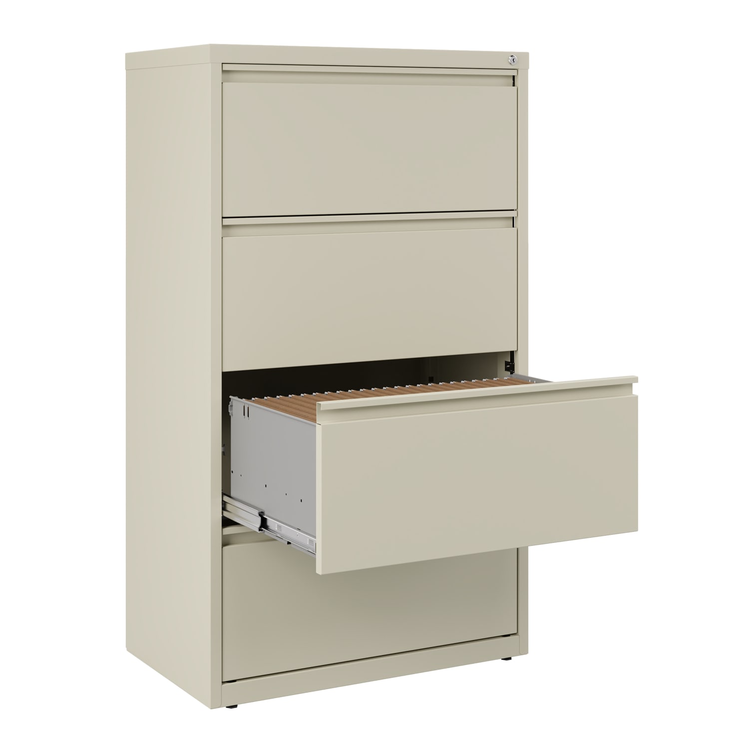 WorkPro 30inW x 18-5/8inD Lateral 4-Drawer File Cabinet, Putty - Image 5