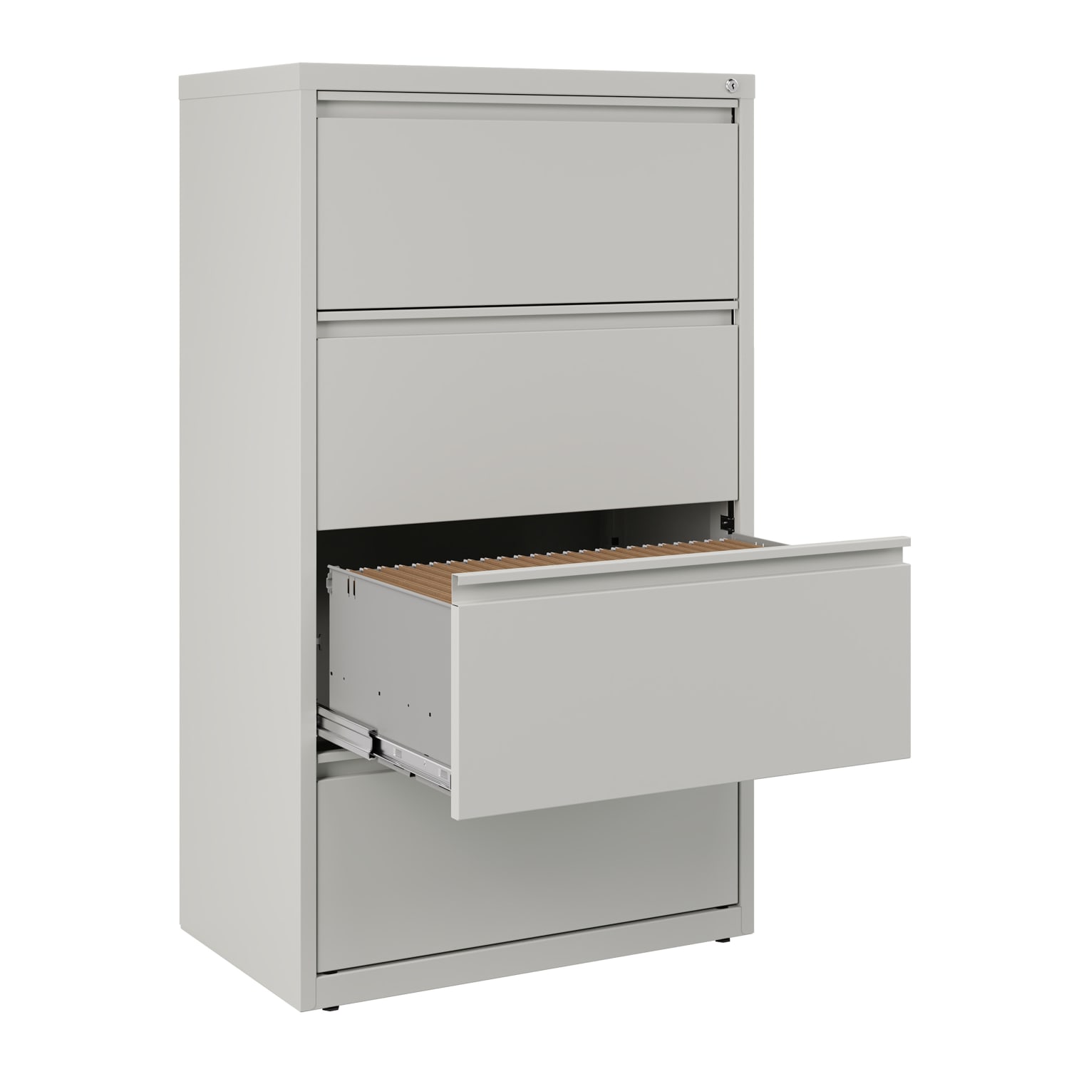 WorkPro 30inW x 18-5/8inD Lateral 4-Drawer File Cabinet, Light Gray - Image 5