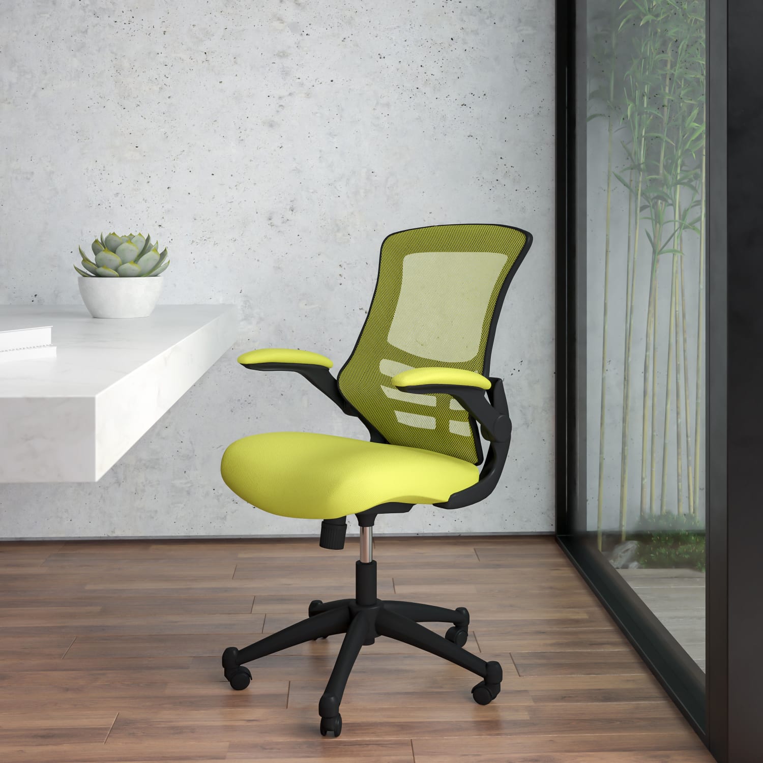 Flash Furniture Mesh MidBack Swivel Task Chair With FlipUp Arms GreenBlack PopularChairscom Flash Furniture Mesh Mid Back Swivel Task Chair With Flip Up Arms GreenBlack PopularChairscom
