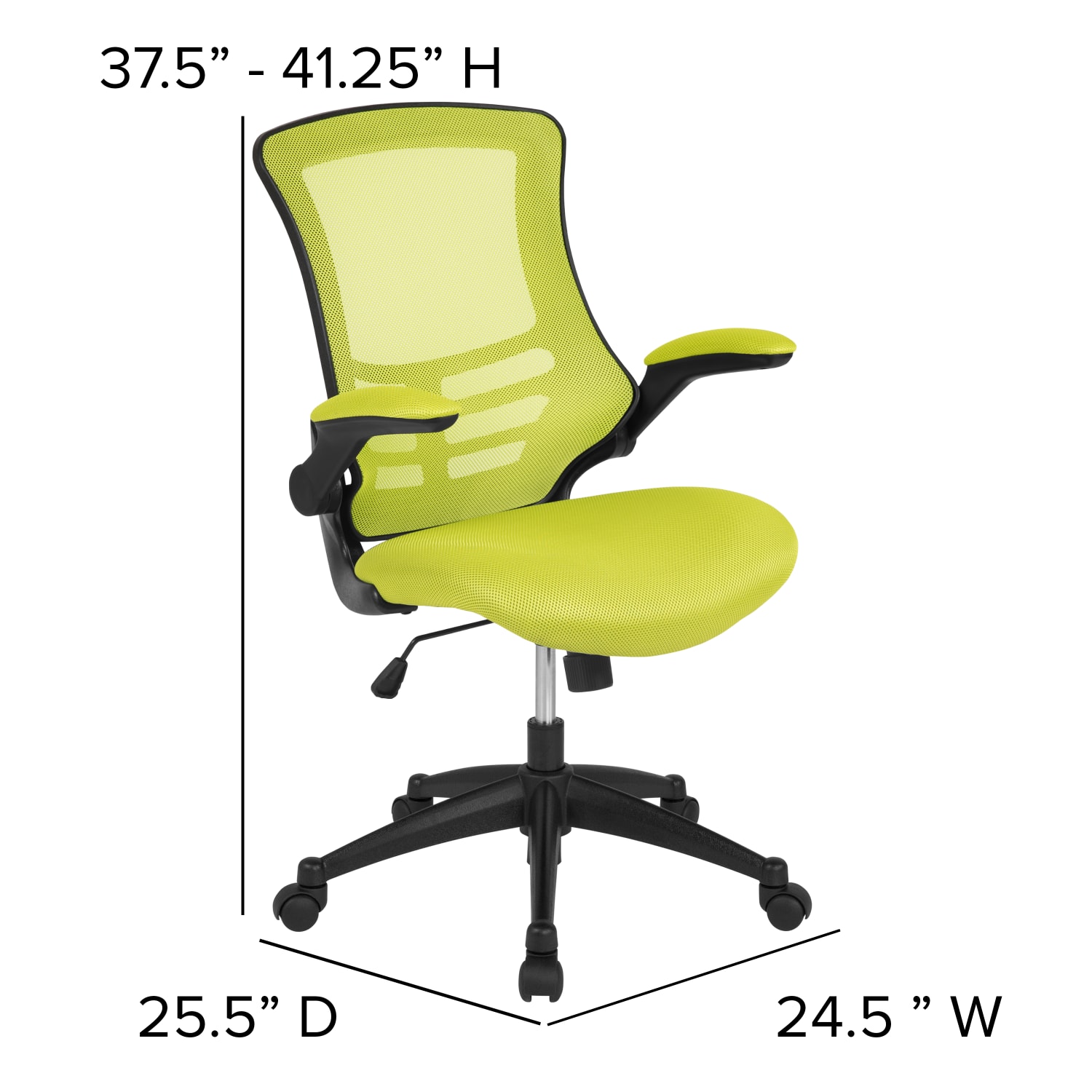 Flash Furniture Mesh MidBack Swivel Task Chair With FlipUp Arms GreenBlack PopularChairscom Flash Furniture Mesh Mid Back Swivel Task Chair With Flip Up Arms GreenBlack PopularChairscom