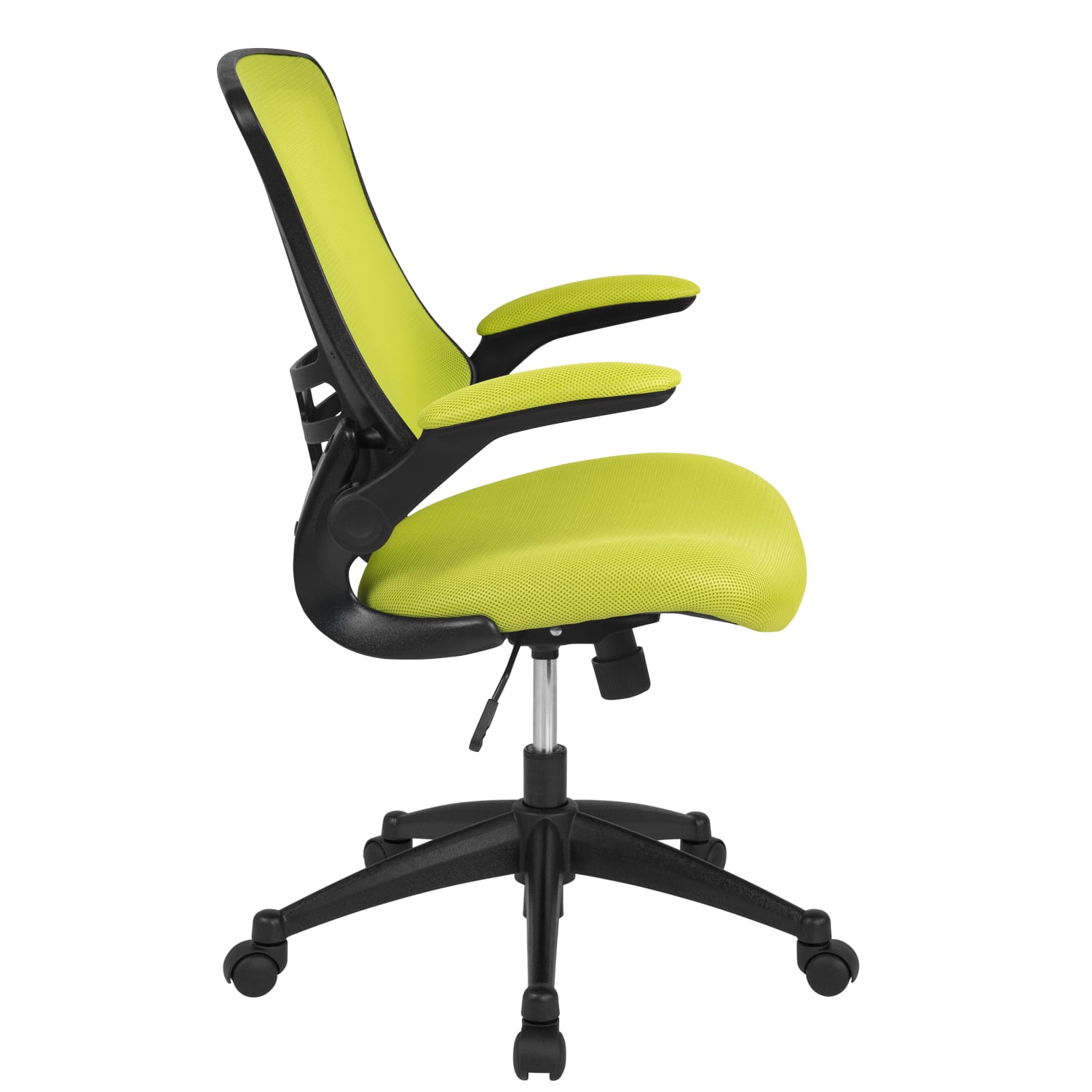 Flash Furniture Mesh MidBack Swivel Task Chair With FlipUp Arms GreenBlack PopularChairscom Flash Furniture Mesh Mid Back Swivel Task Chair With Flip Up Arms GreenBlack PopularChairscom