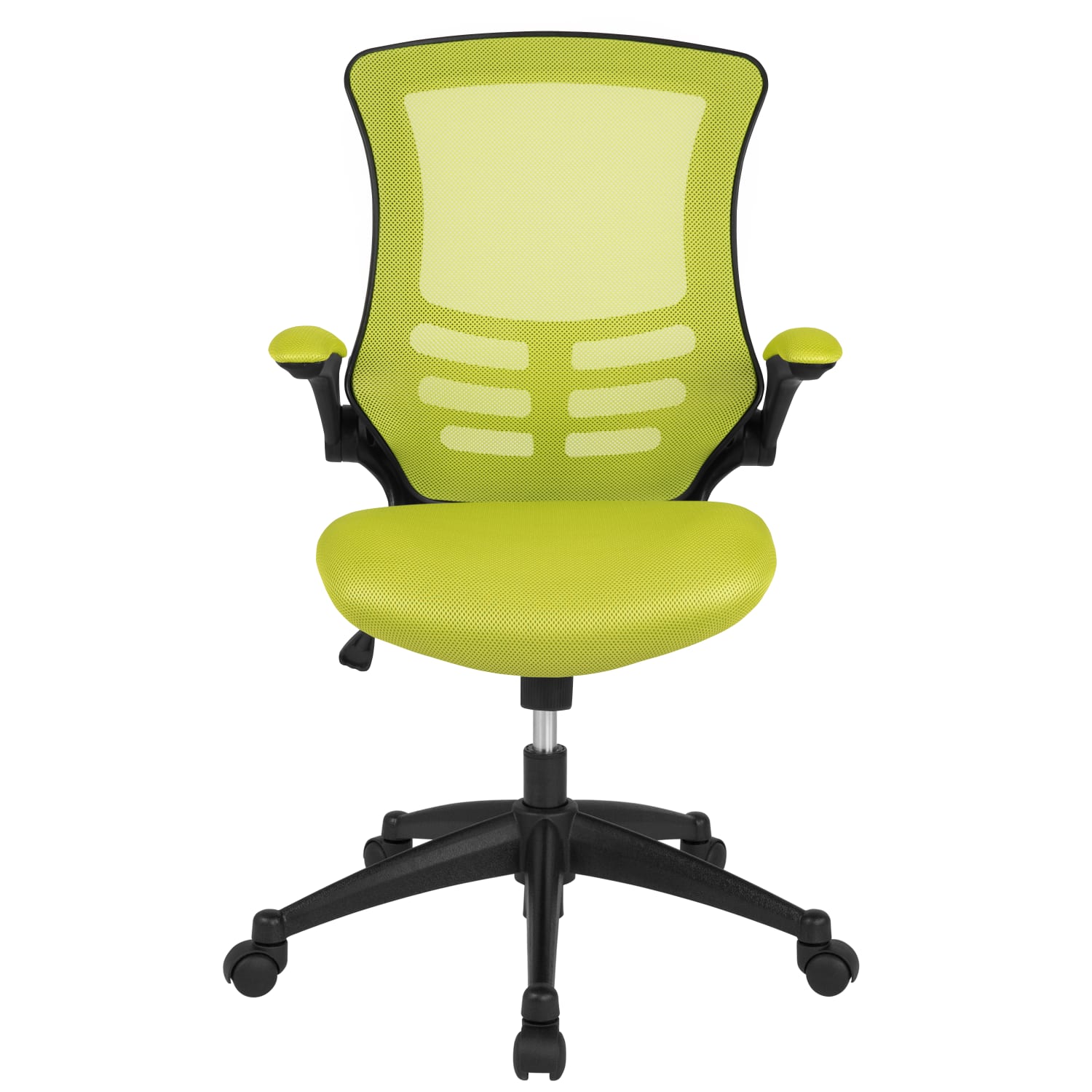 Flash Furniture Mesh MidBack Swivel Task Chair With FlipUp Arms GreenBlack PopularChairscom Flash Furniture Mesh Mid Back Swivel Task Chair With Flip Up Arms GreenBlack PopularChairscom