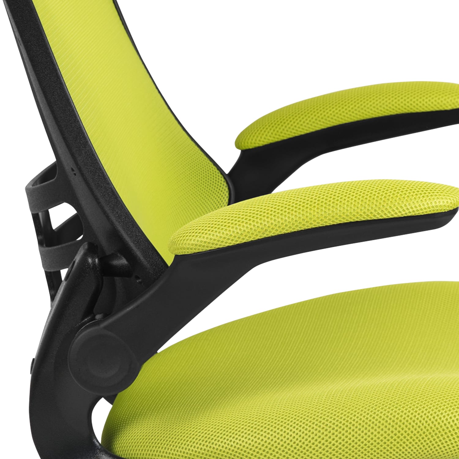 Flash Furniture Mesh MidBack Swivel Task Chair With FlipUp Arms GreenBlack PopularChairscom Flash Furniture Mesh Mid Back Swivel Task Chair With Flip Up Arms GreenBlack PopularChairscom