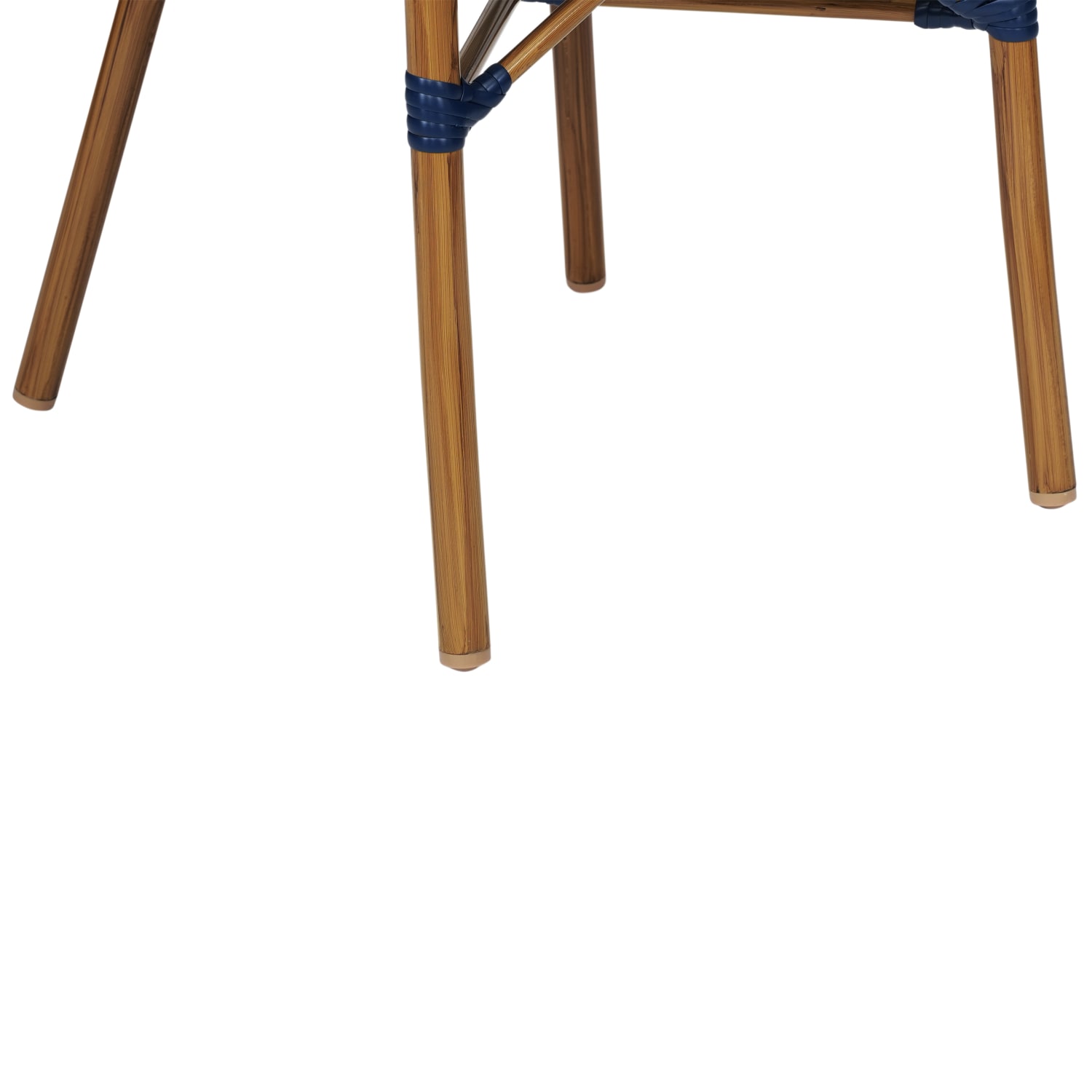 Flash Furniture Bordeaux Indoor/Outdoor Commercial Bistro Stacking Chair with Arms, Navy & White/Natural Frame - SDAS642142NVWN - Image 12