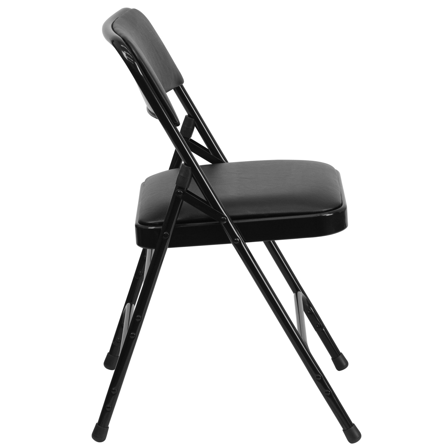 Flash Furniture HERCULES Series Metal Folding Chairs With Padded Vinyl Seats Black Pack Of 2 Chairs PopularChairscom