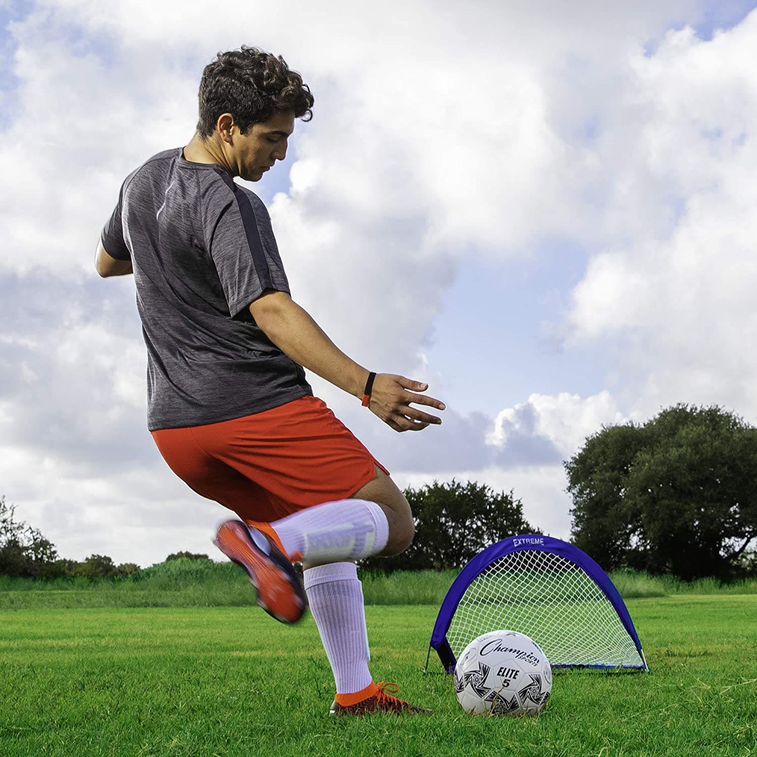 Champion Sports Pop-Up Half Moon Goal, 30in x 18in, Blue - Image 6