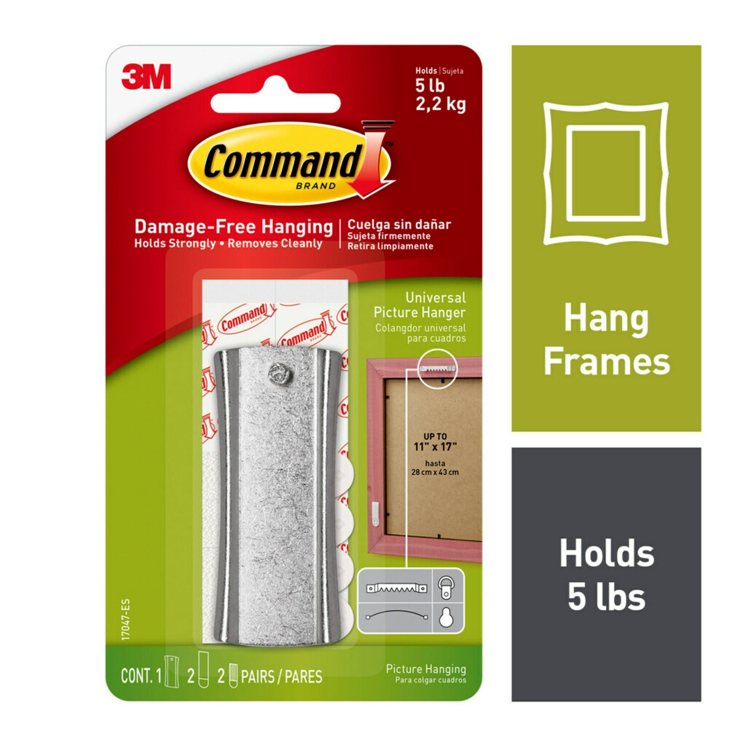 Command Sticky Nail Sawtooth Hanger, 1 Hook, 2 Large, 4 Mini White Adhesive Strips, Damage Free Hanging Picture Hangers, No Tools Wall Hanging Strips For Living Spaces - Image 3