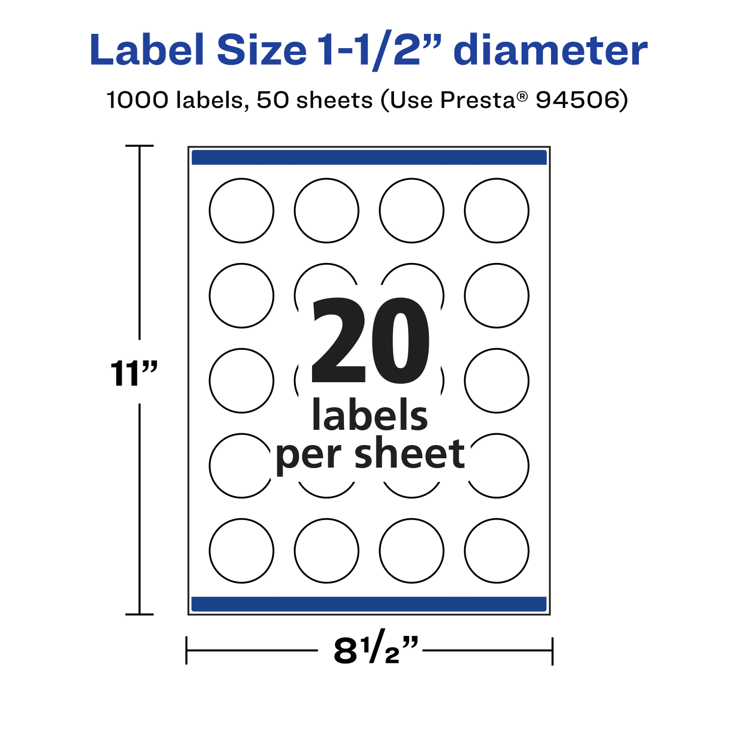 Avery Permanent Labels With Sure Feed, 94506-WMP50, Round, 1-1/2in Diameter, White, Pack Of 1,000 - Image 6