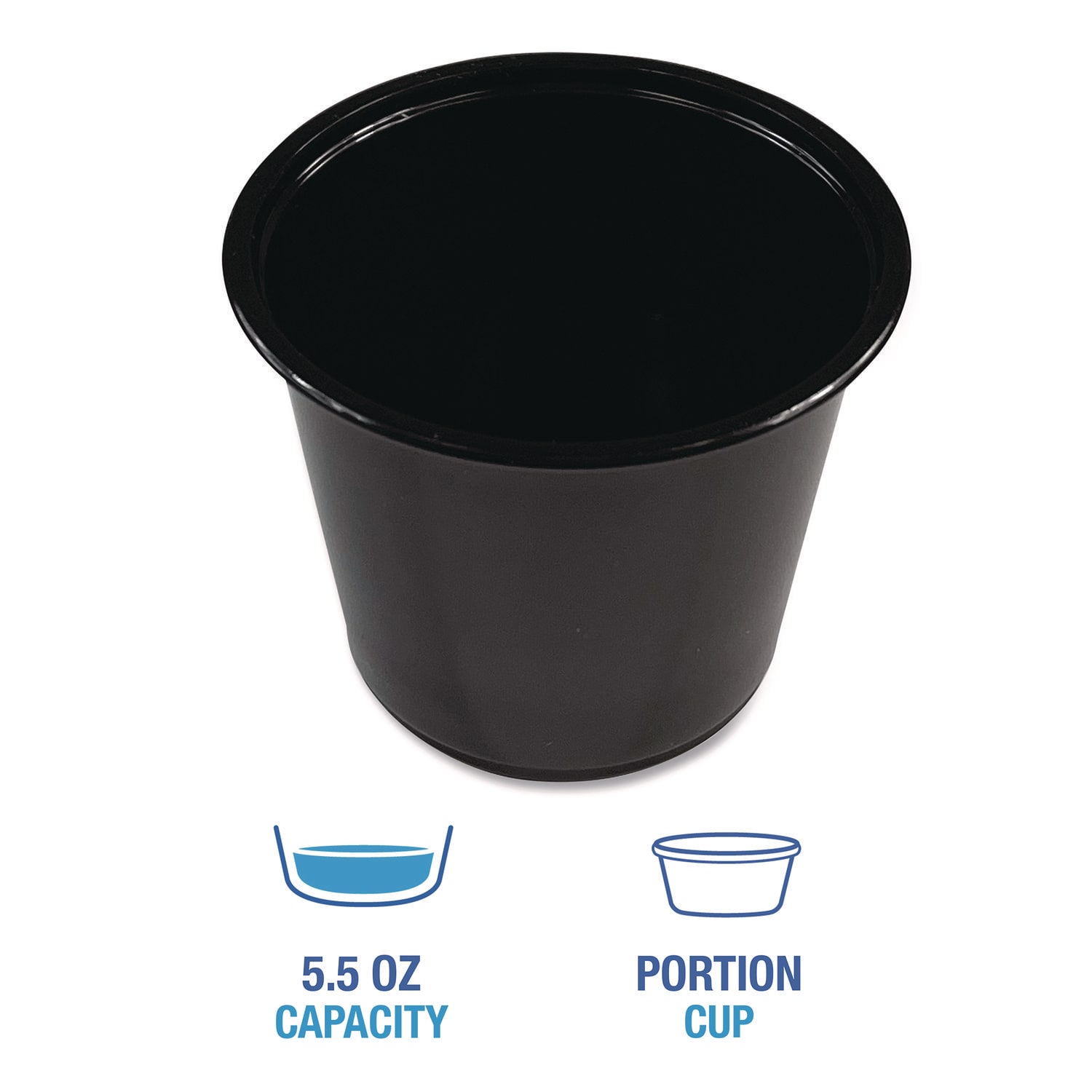 Boardwalk Polypropylene Souffle/Portion Cups, 5.5 Oz, 5-1/2inH x 5-1/2inW x 5-1/2inD, Black, Pack Of 2,500 Cups - Image 6