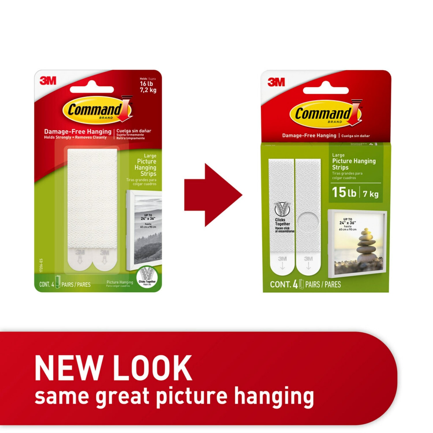 Command Large Picture Hanging Strips, 4 White Adhesive Strip Pairs (8 Strips), Damage Free Hanging Picture Hangers, No Tools Wall Hanging Strips - Image 6