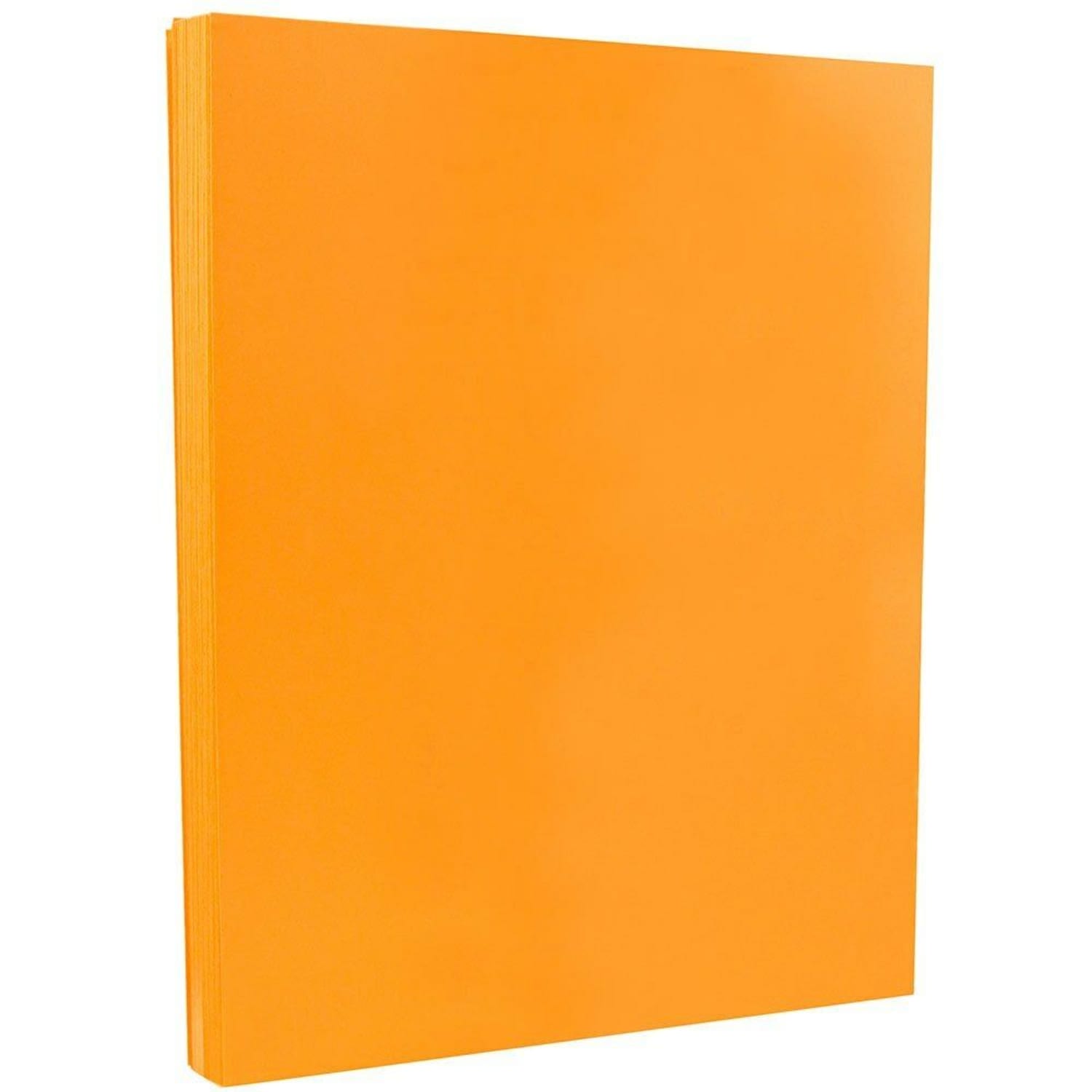JAM Paper Card Stock, Ultra Orange, Letter (8.5in x 11in), 65 Lb, Pack Of 100