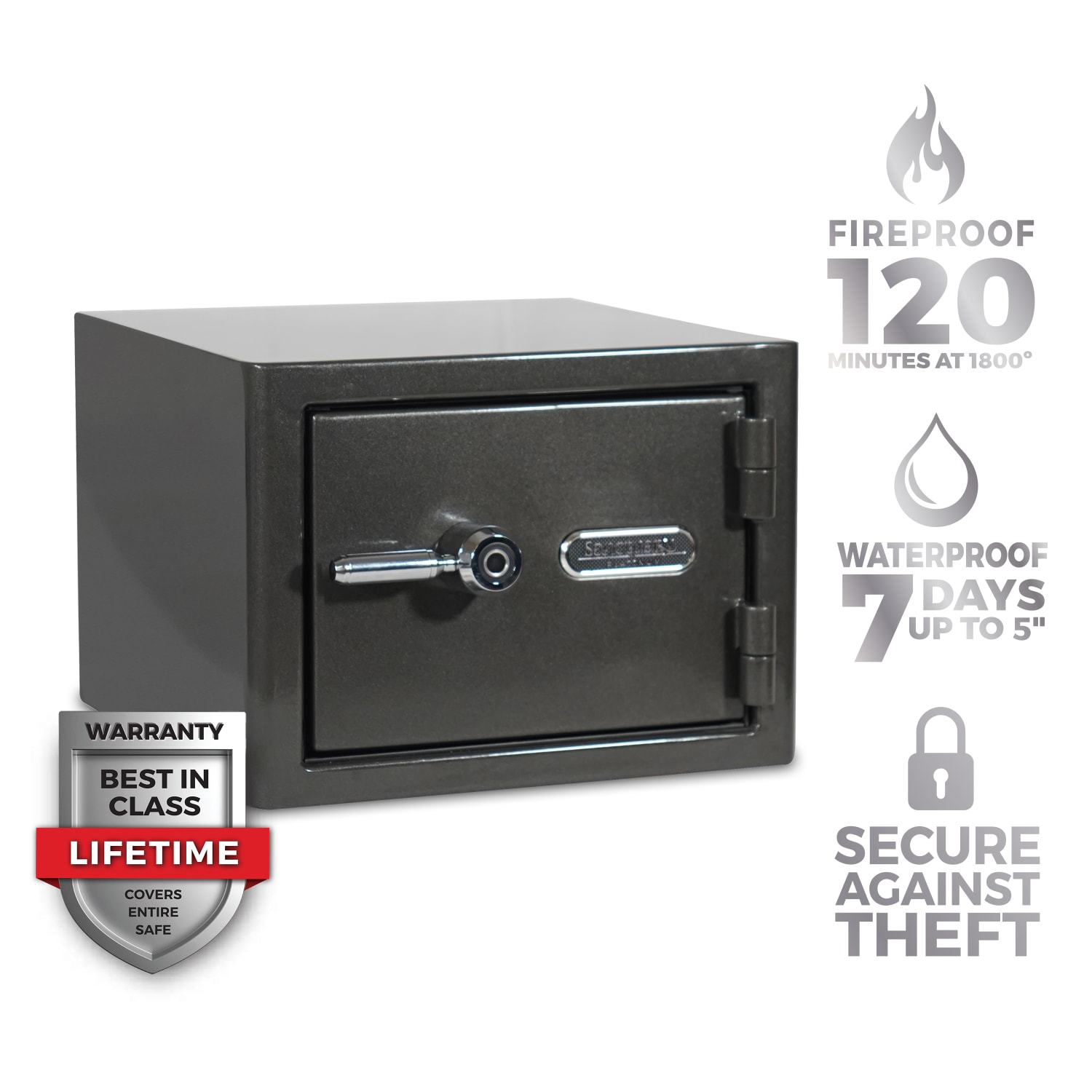 Sanctuary Platinum Biometric Lock Home/Office Safe, 1.07 Cu. Ft., Dark Grey Metallic - Image 3