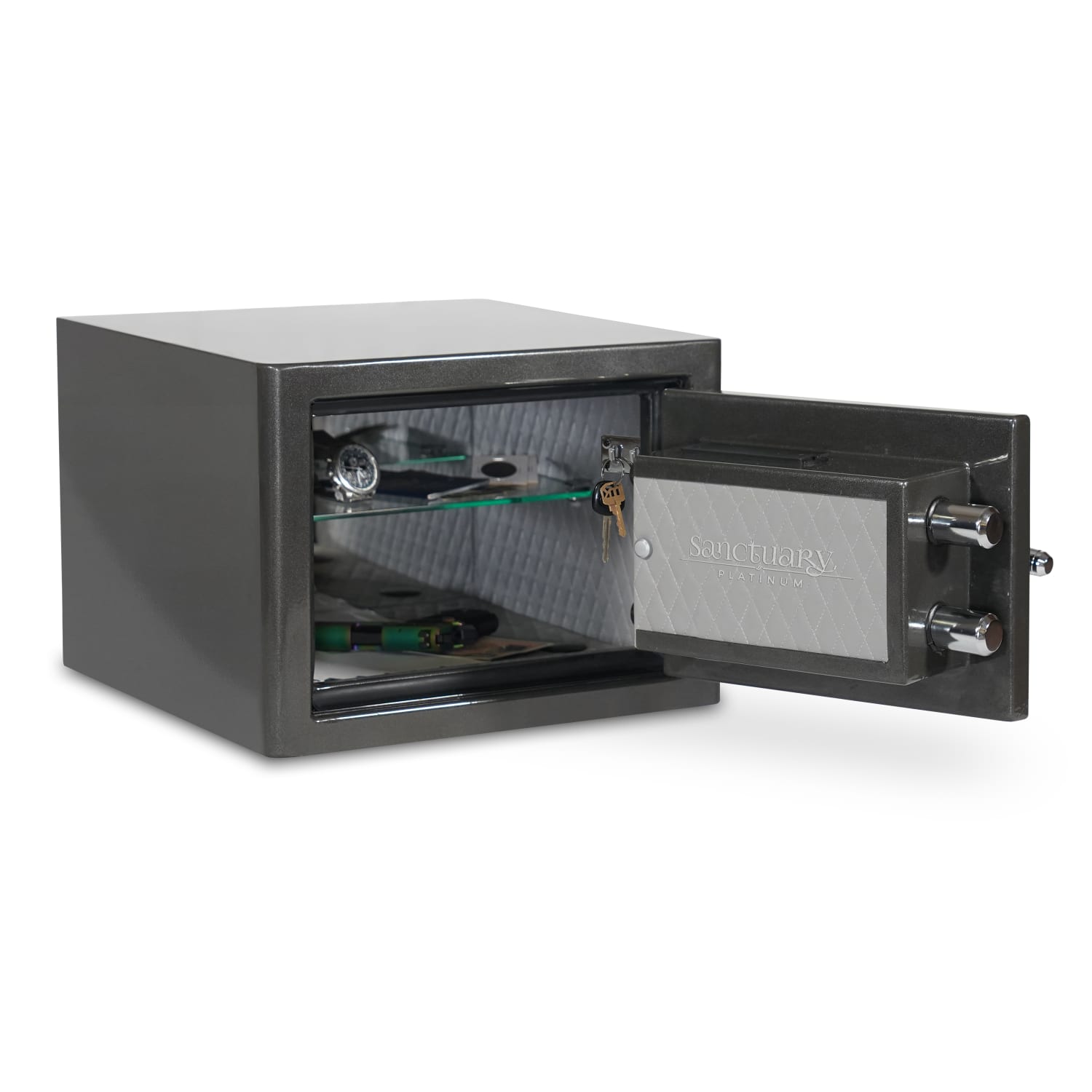 Sanctuary Platinum Biometric Lock Home/Office Safe, 1.07 Cu. Ft., Dark Grey Metallic - Image 5